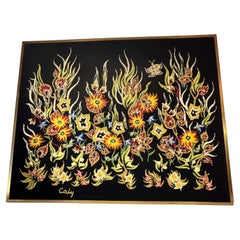 Tapestry Signed O. Caly - "Dream Evening" - La Lice Contemporary Art Workshop