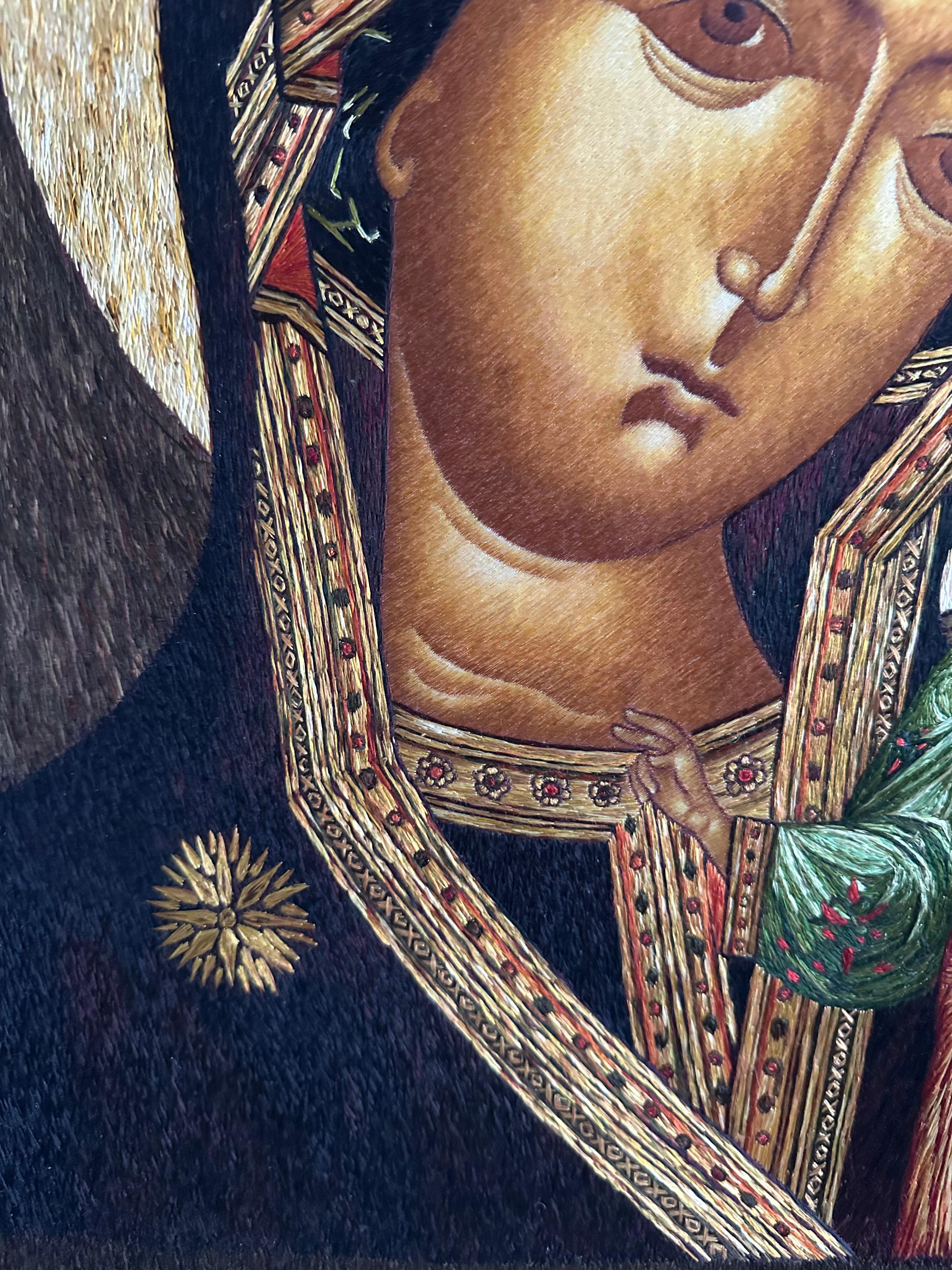 Wall Decoration Silk Embroidered Tapestry Icon In Excellent Condition For Sale In Hong Kong, HK