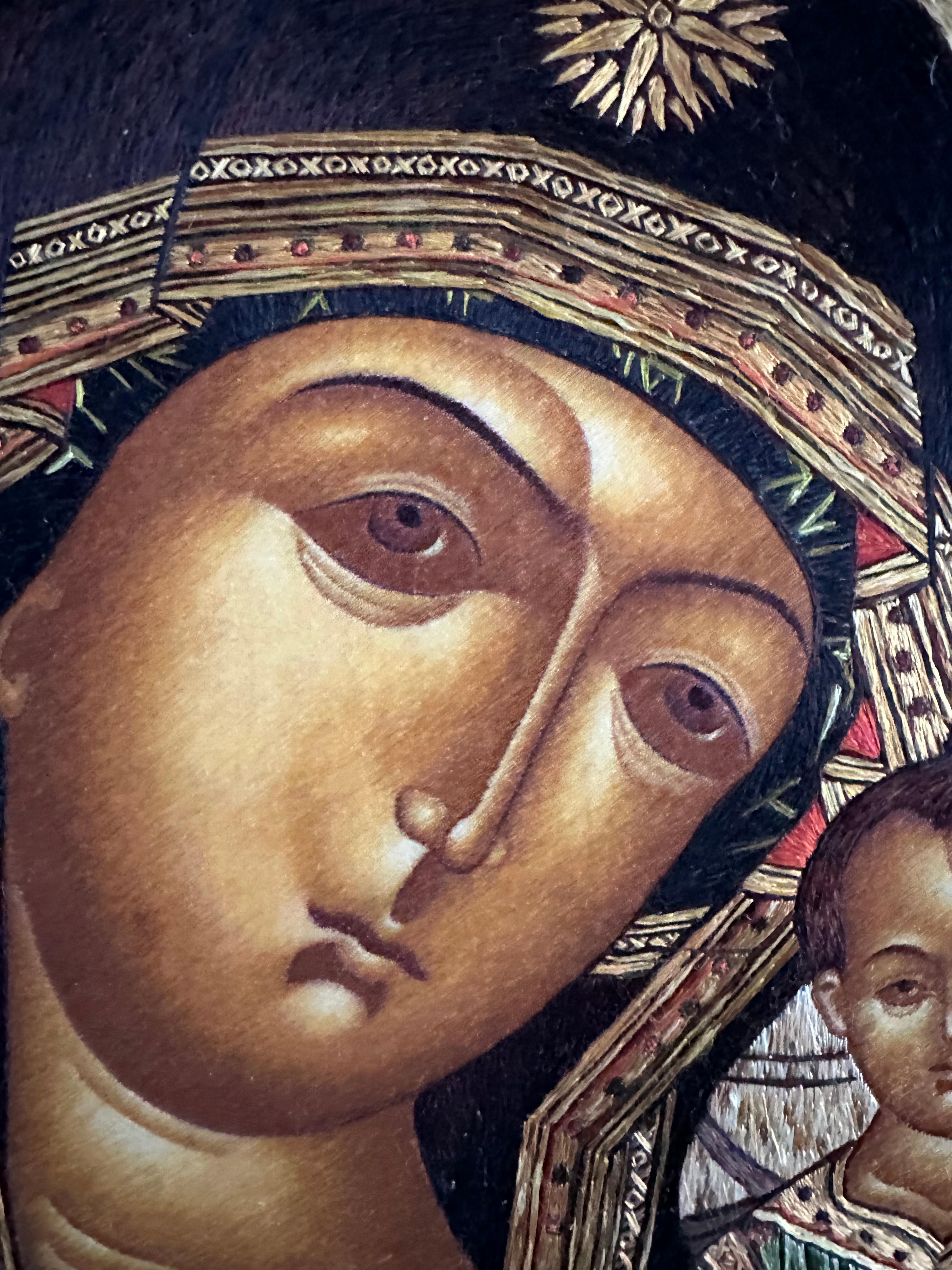 Contemporary Wall Decoration Silk Embroidered Tapestry Icon For Sale