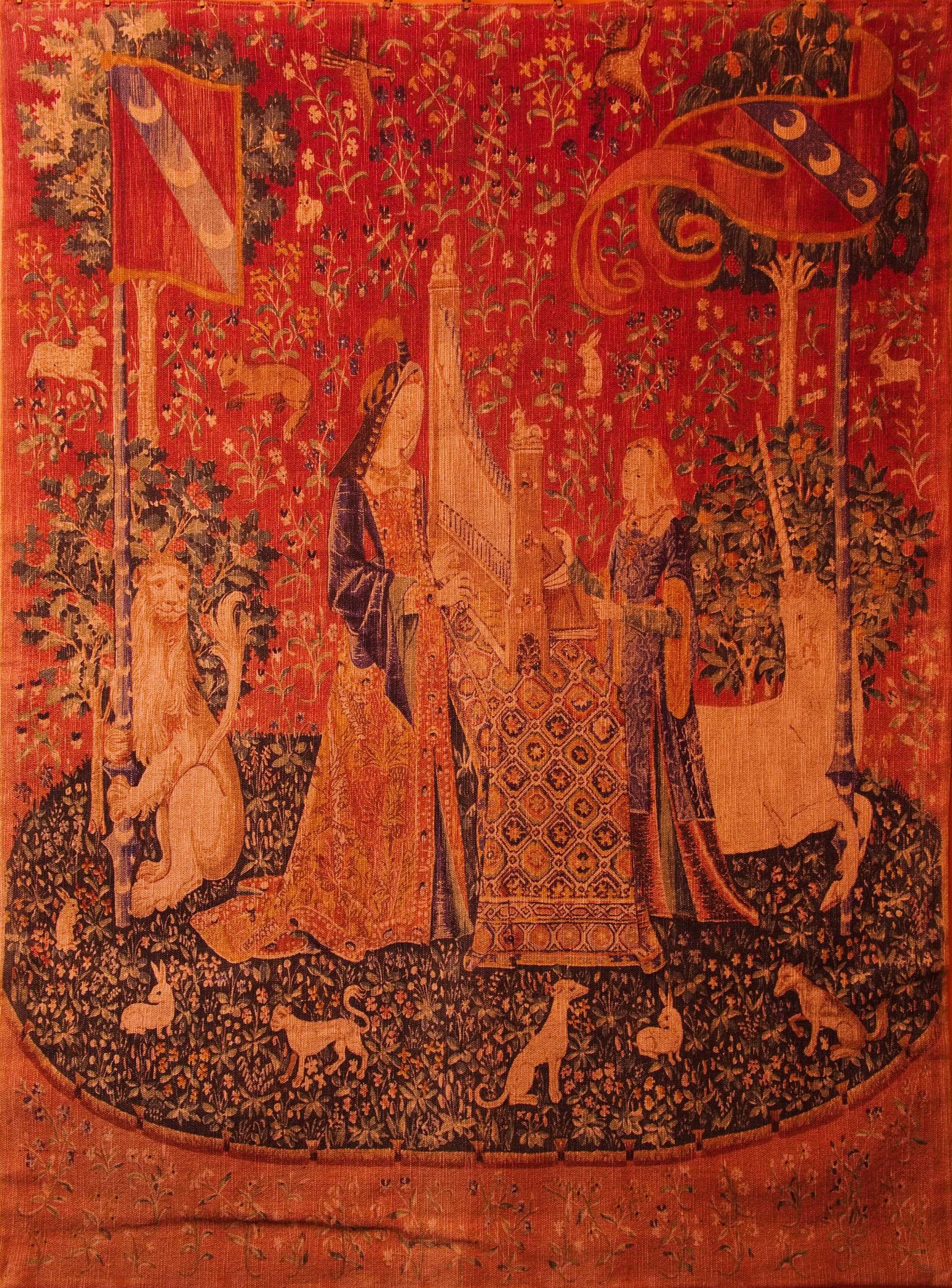 Belgian Tapestry / Tapestry - Lady and Unicorn 116 X 85 cm