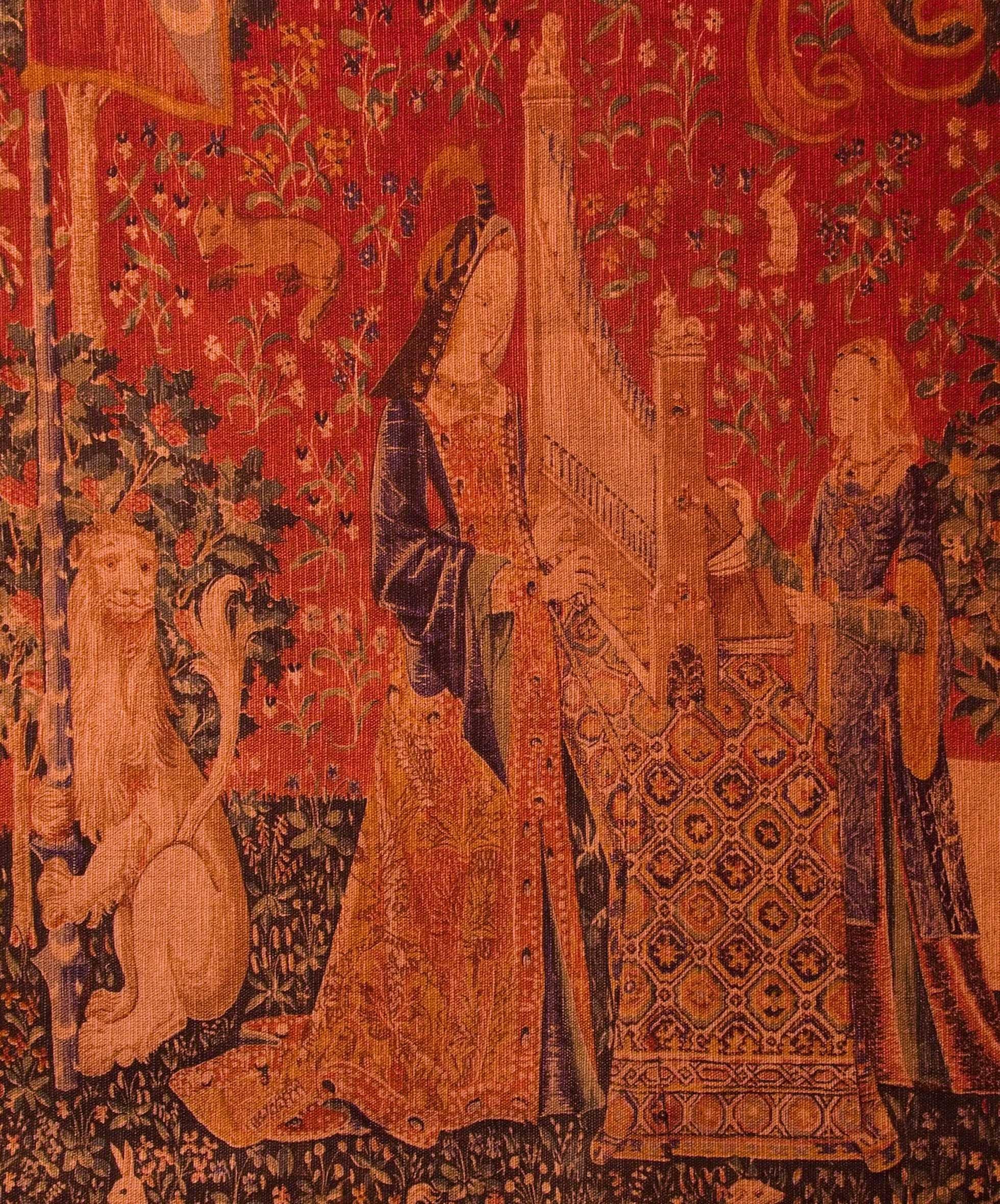 Hand-Knotted Tapestry / Tapestry - Lady and Unicorn 116 X 85 cm