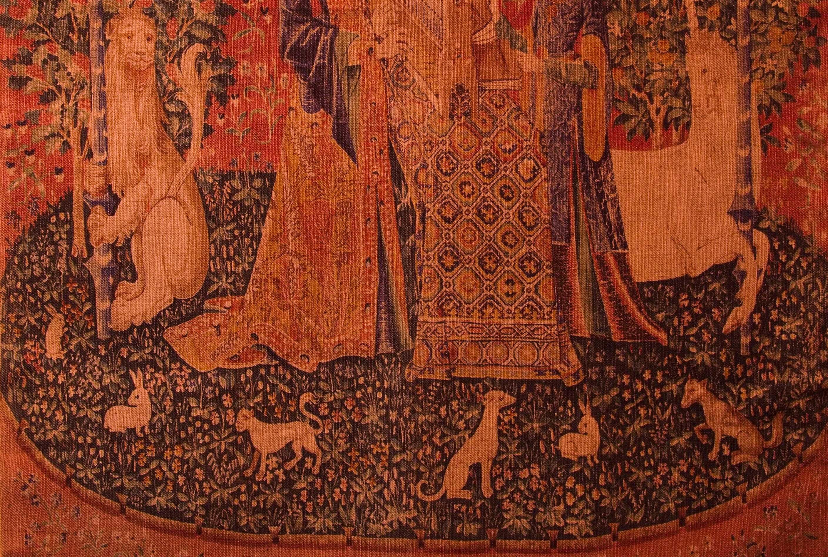 Tapestry / Tapestry - Lady and Unicorn 116 X 85 cm In Good Condition In STRAČOV, CZ