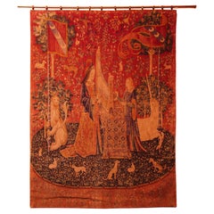 Vintage Tapestry / Tapestry - Lady and Unicorn 116 X 85 cm