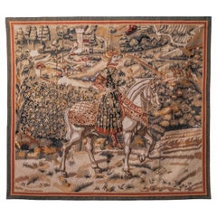 Tapestry / tapestry "Noble on horseback" 155 X 173 cm