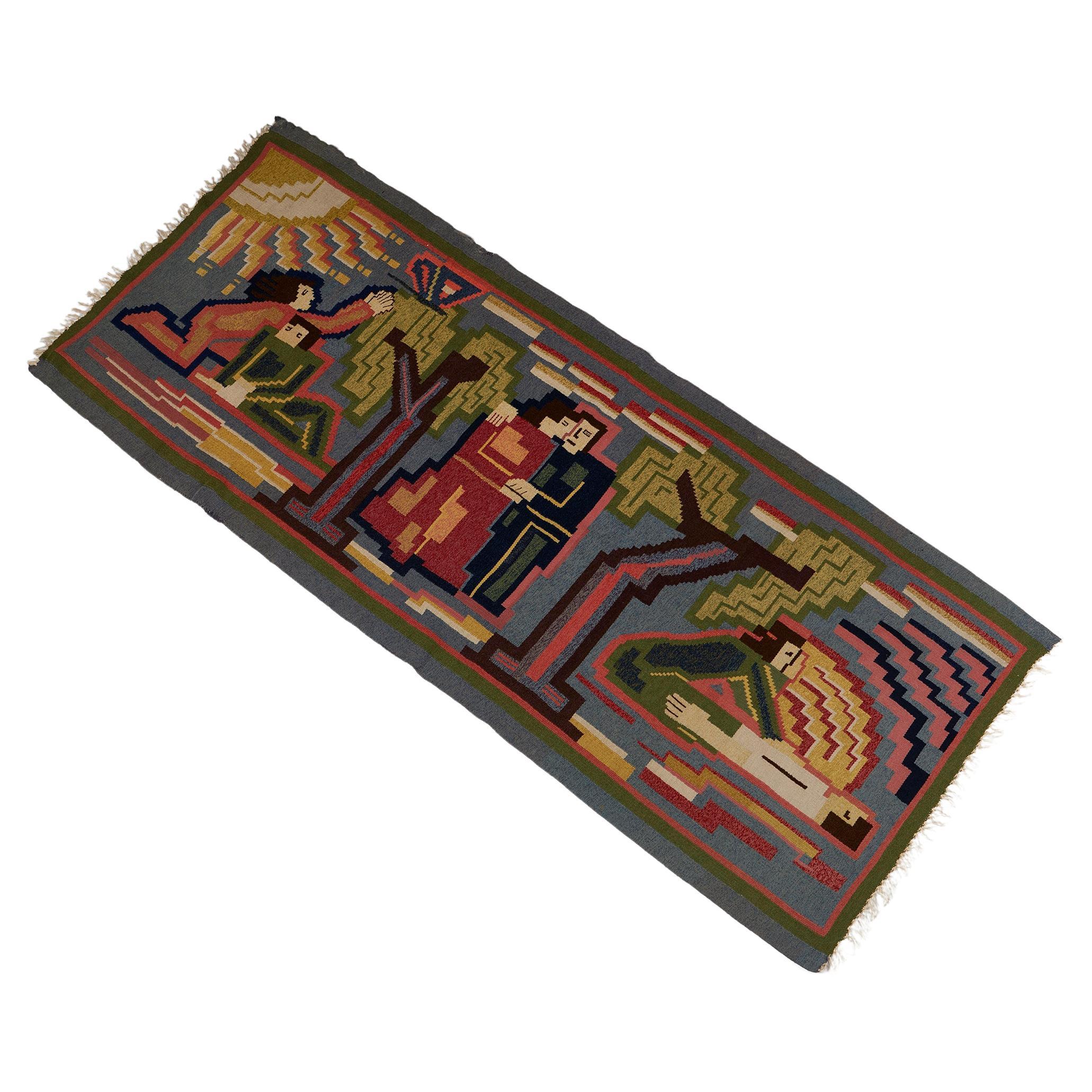 Tapestry ‘Three Ages’ Designed by Nils Nilsson, Belgium, 1920s For Sale