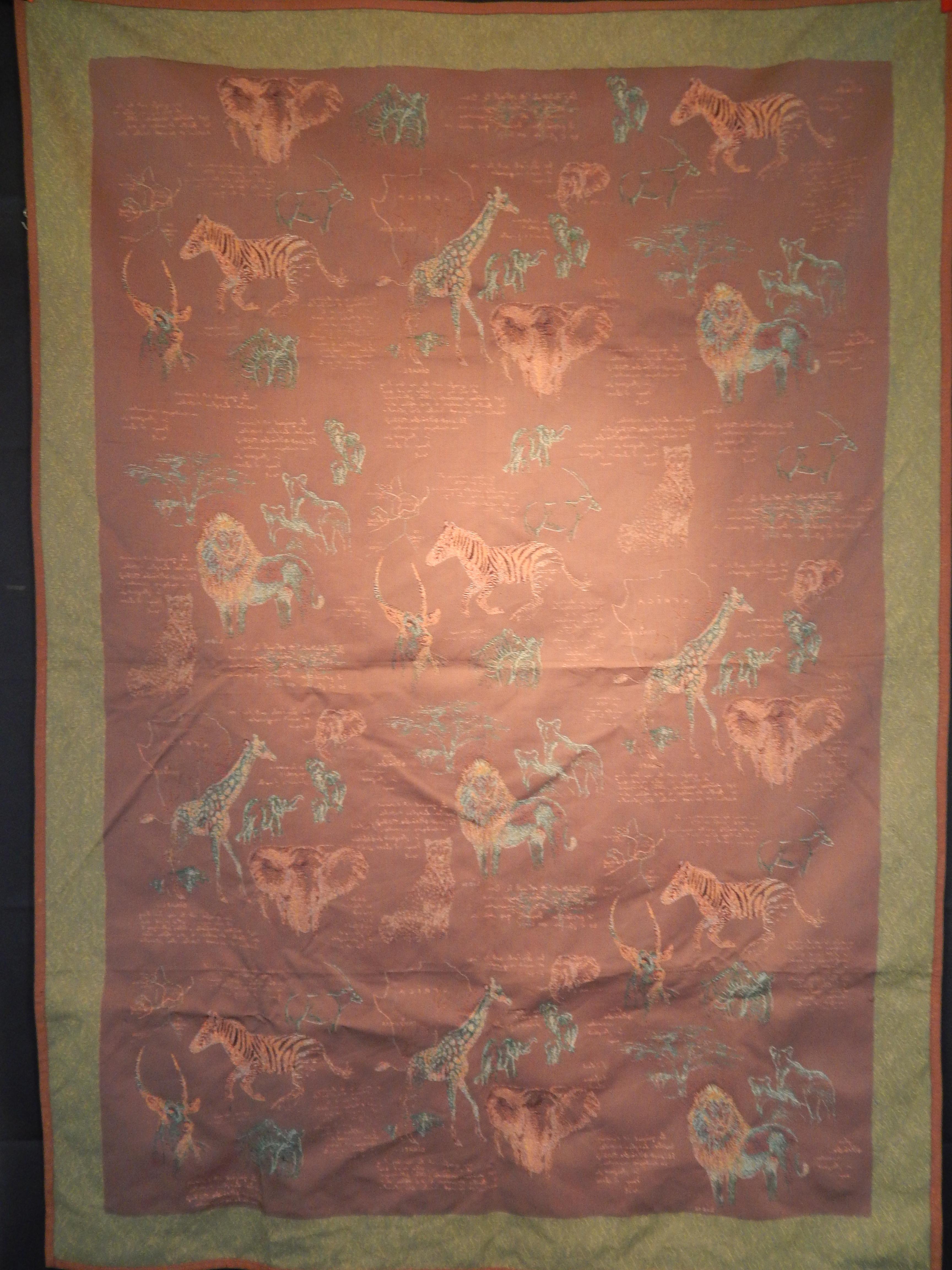 Tapestry with Animals Typical of African Savannam In Good Condition For Sale In Badia Polesine, Rovigo