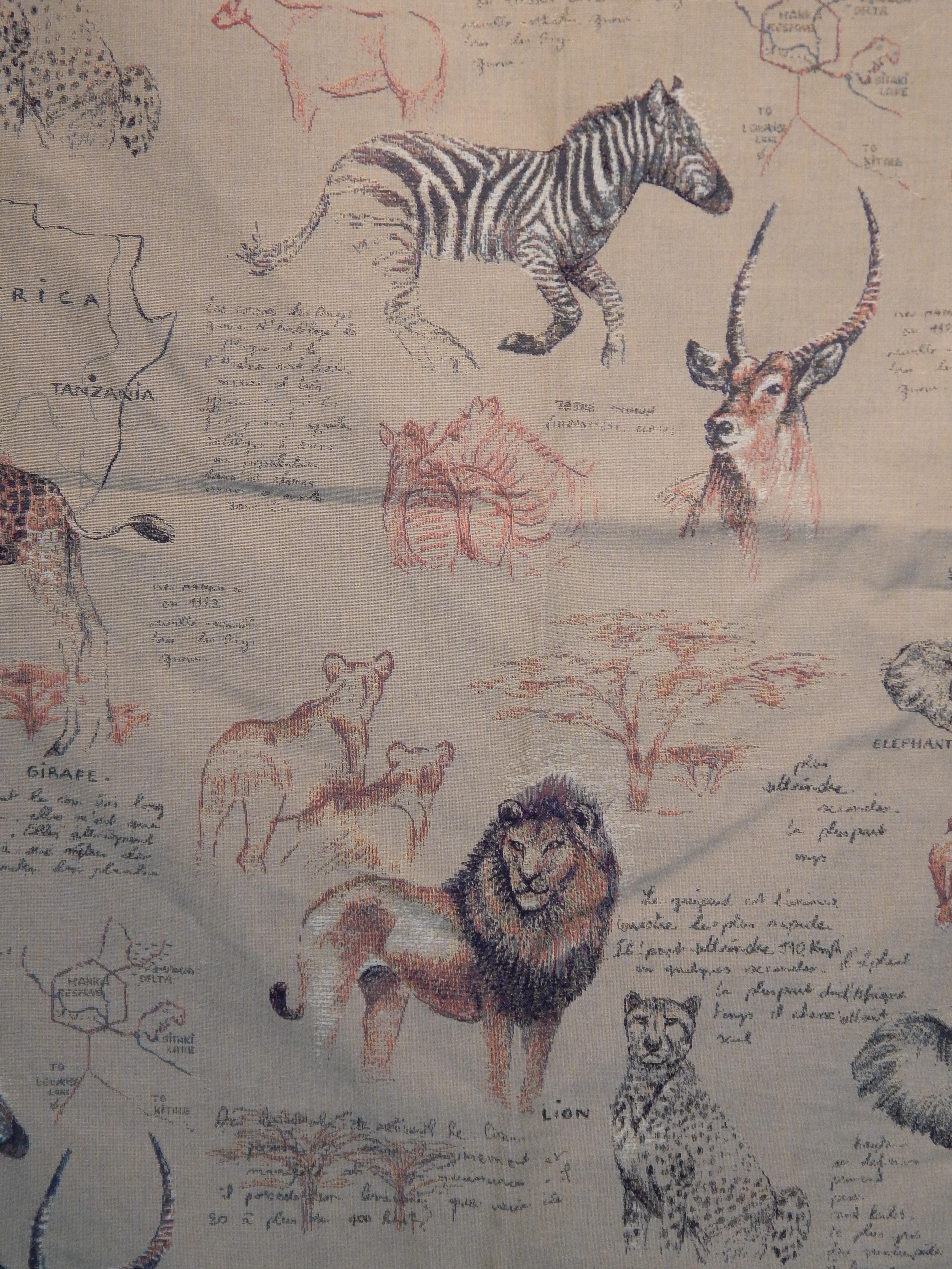 Tapestry with Animals Typical of African Savannam For Sale 2