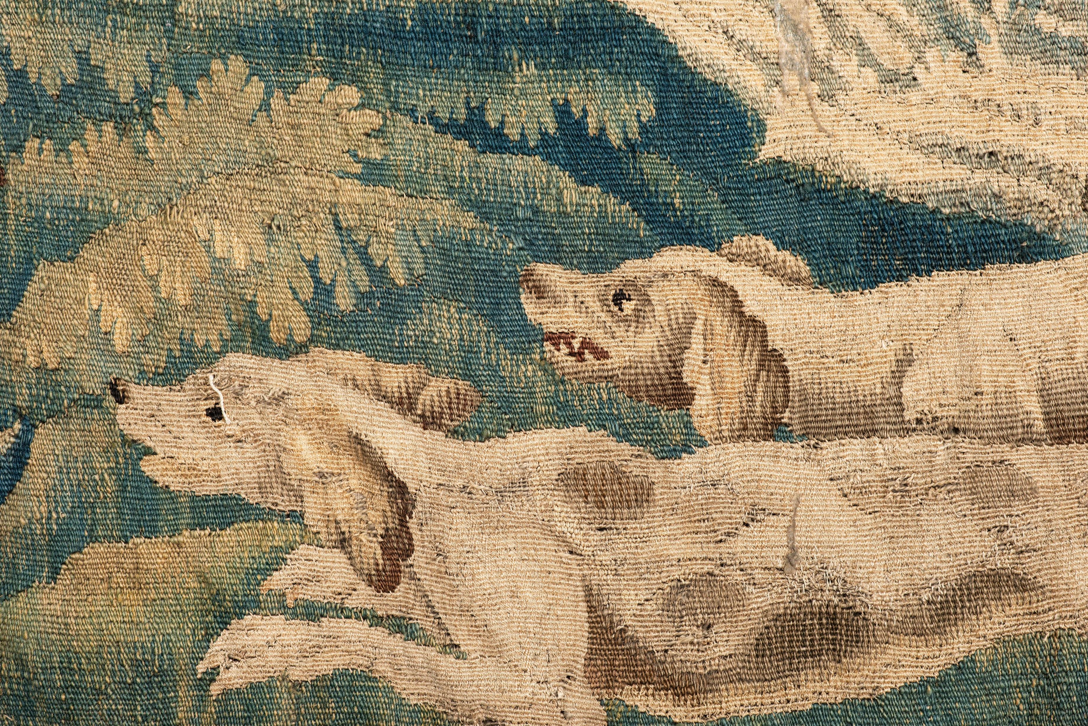 Wandteppich. Wolle, Seide. Vermutlich Aubusson, Frankreich, 18. Jahrhundert. im Angebot 2