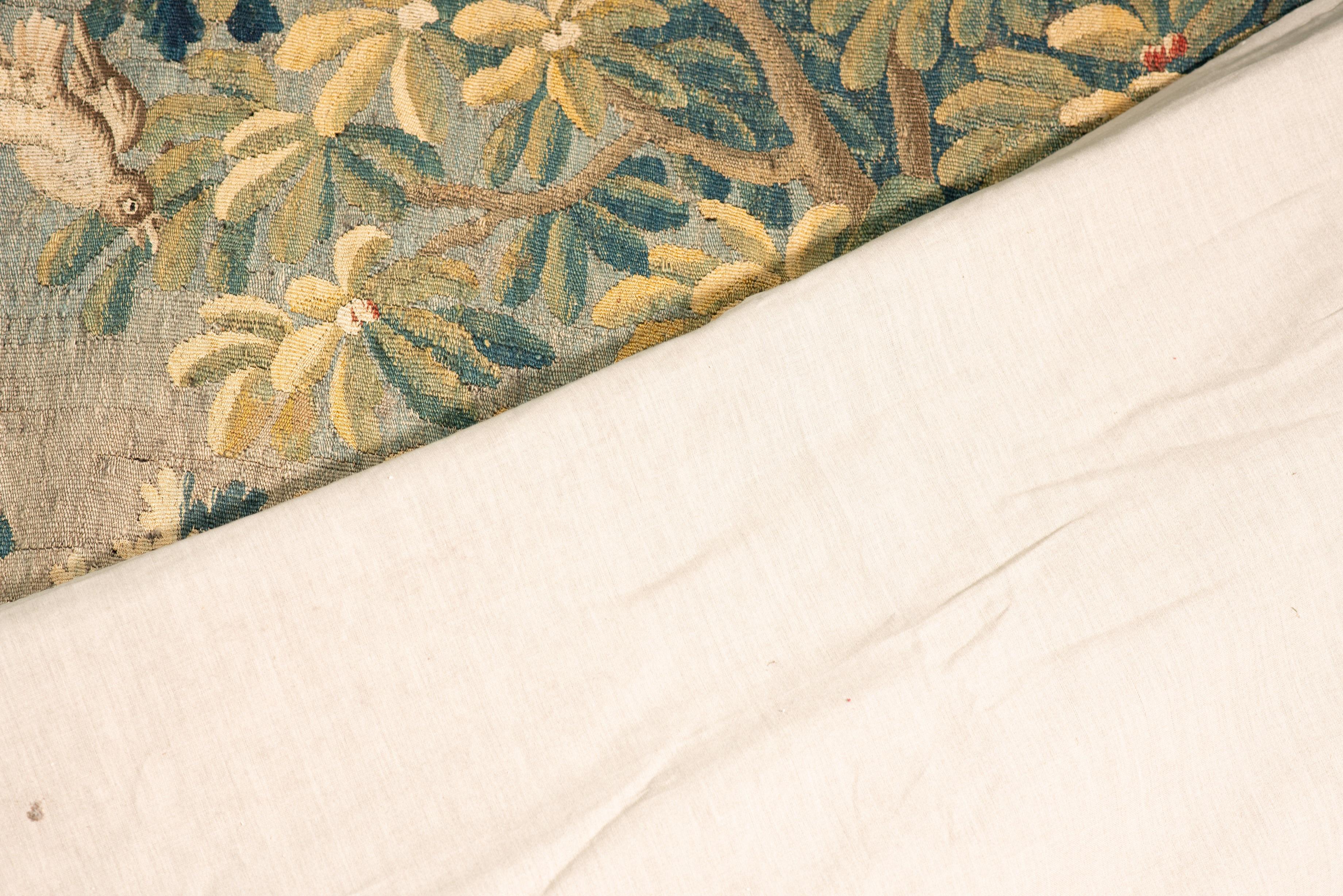 Wandteppich. Wolle, Seide. Vermutlich Aubusson, Frankreich, 18. Jahrhundert. im Angebot 3