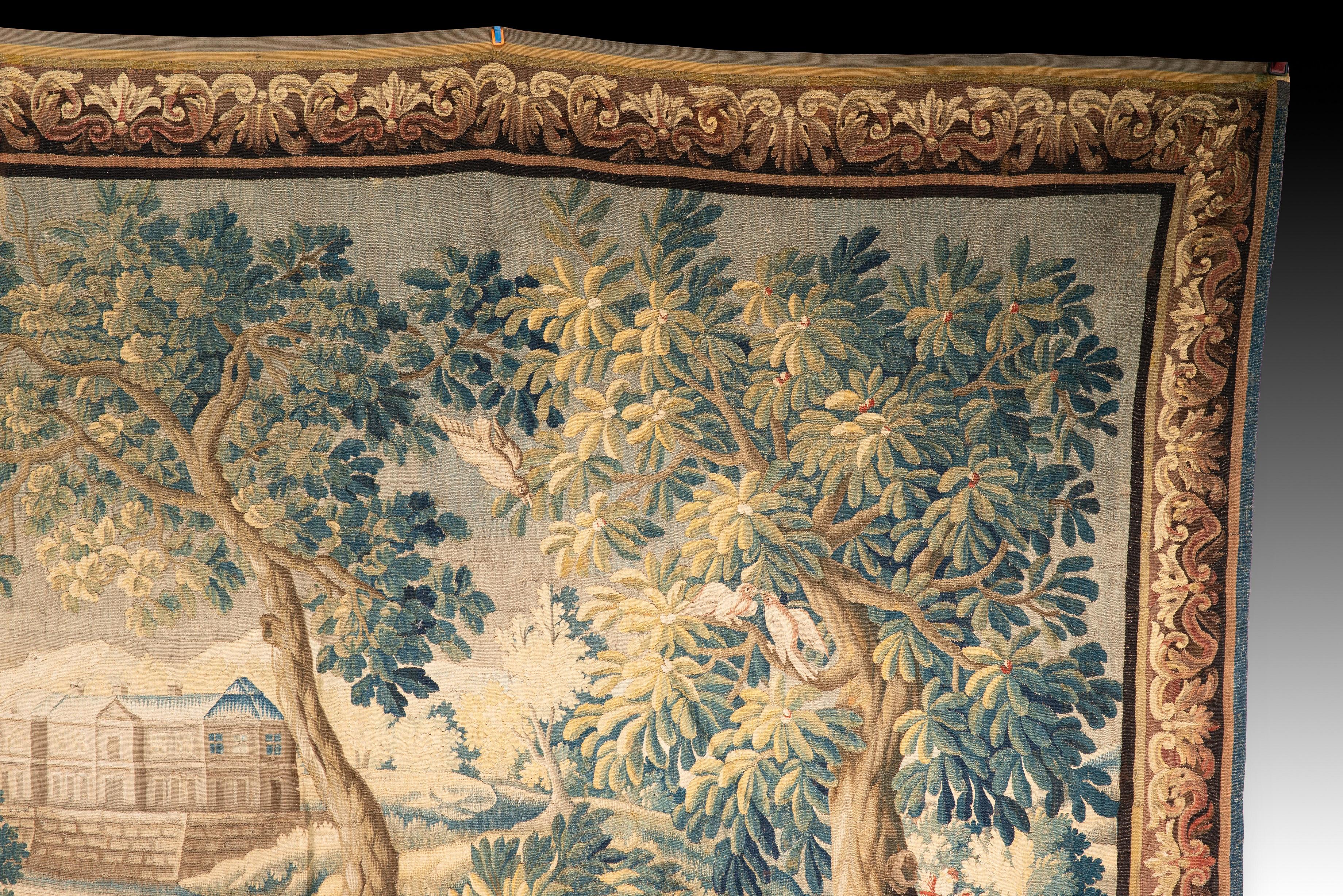 Wandteppich. Wolle, Seide. Vermutlich Aubusson, Frankreich, 18. Jahrhundert. (Europäisch) im Angebot