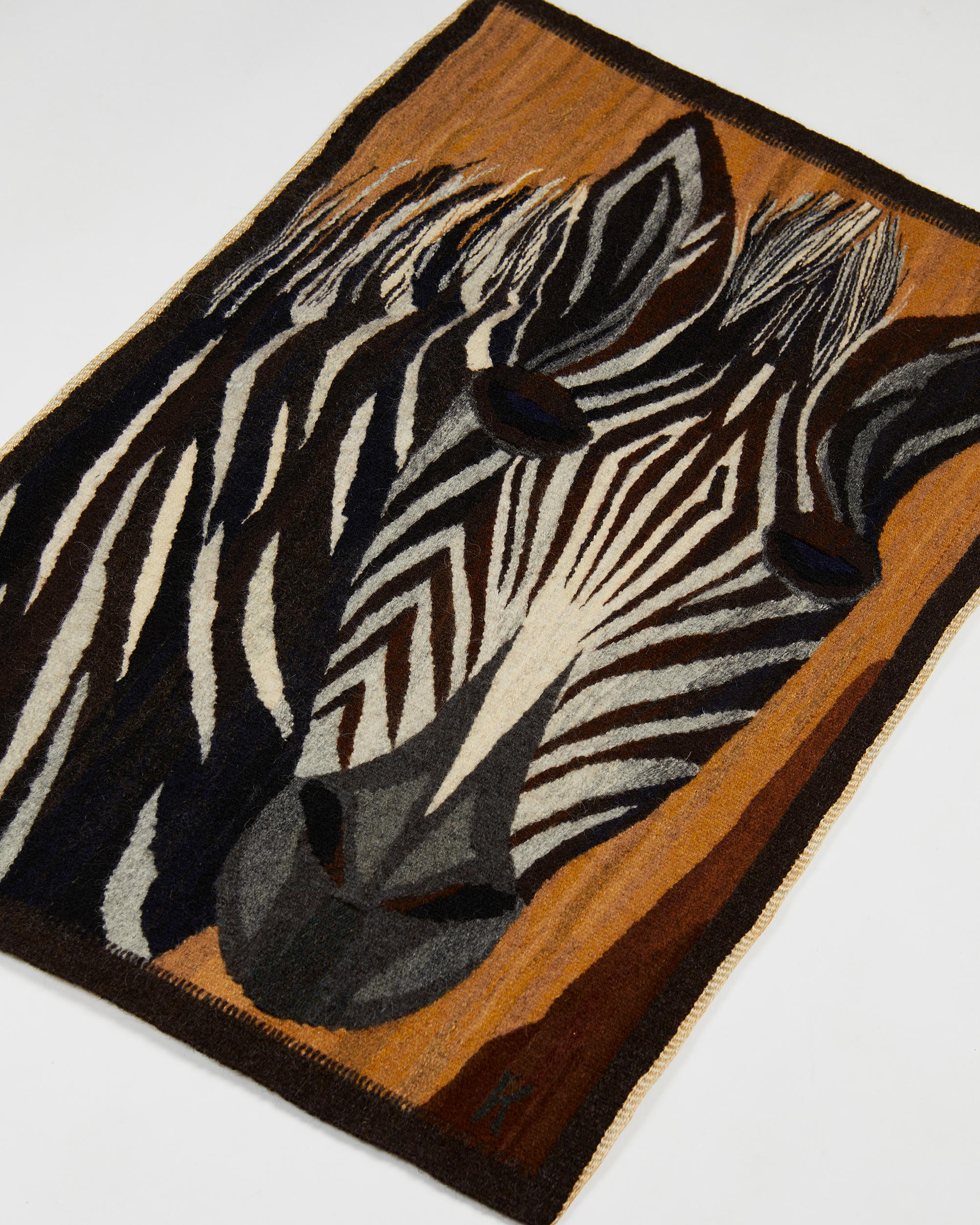 Swedish Tapestry ‘Zebra’ Attributed to Kerstin Bäckman, Sweden, 1970s For Sale