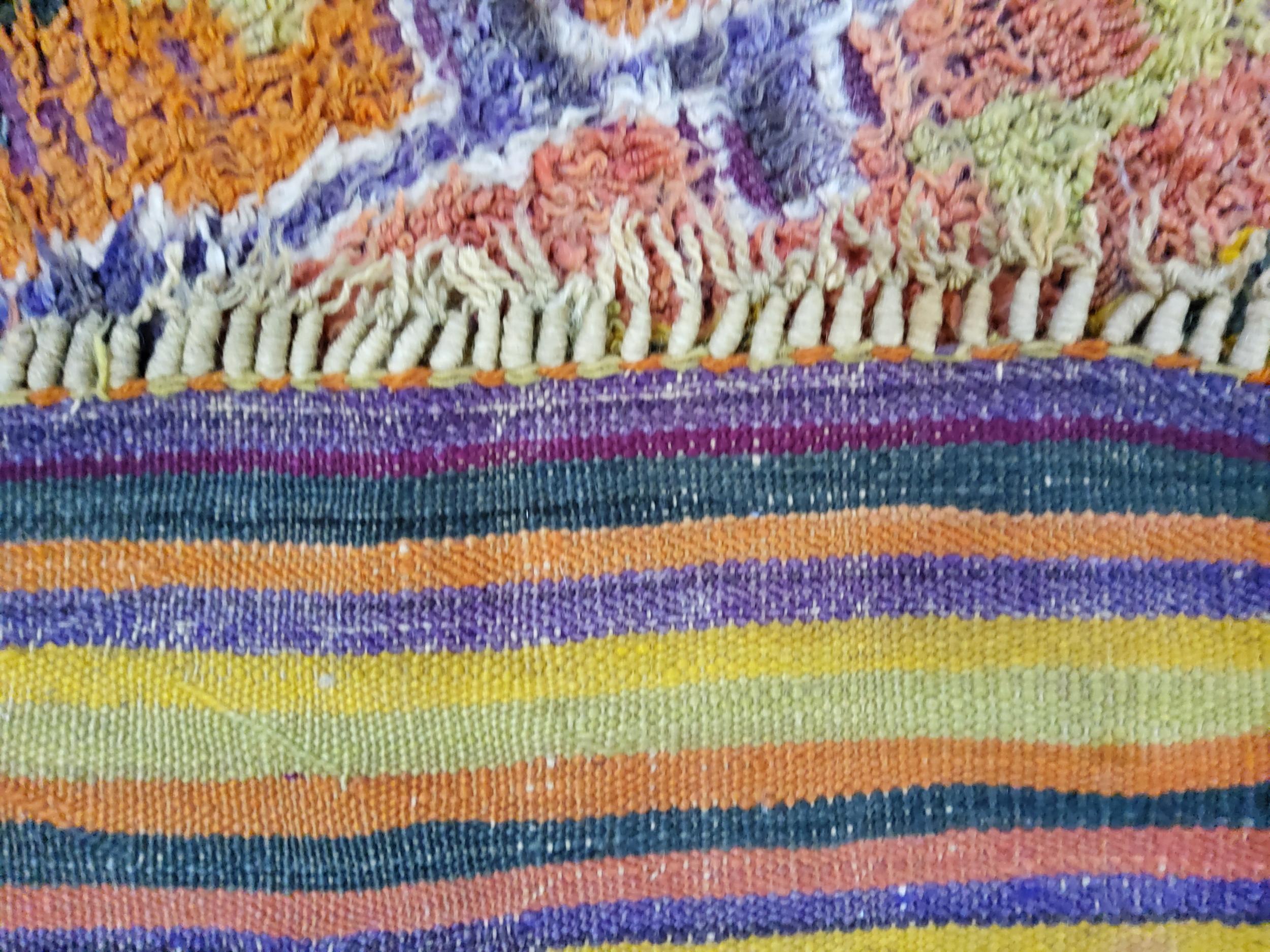 Berber Vintage Talsent Natural Mehrfarbig Wolle und Baumwolle Tapette im Angebot 4