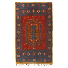 Vintage Tapiz Bereber Marroquí Azilal Multicolor Lana Natural Artesanía