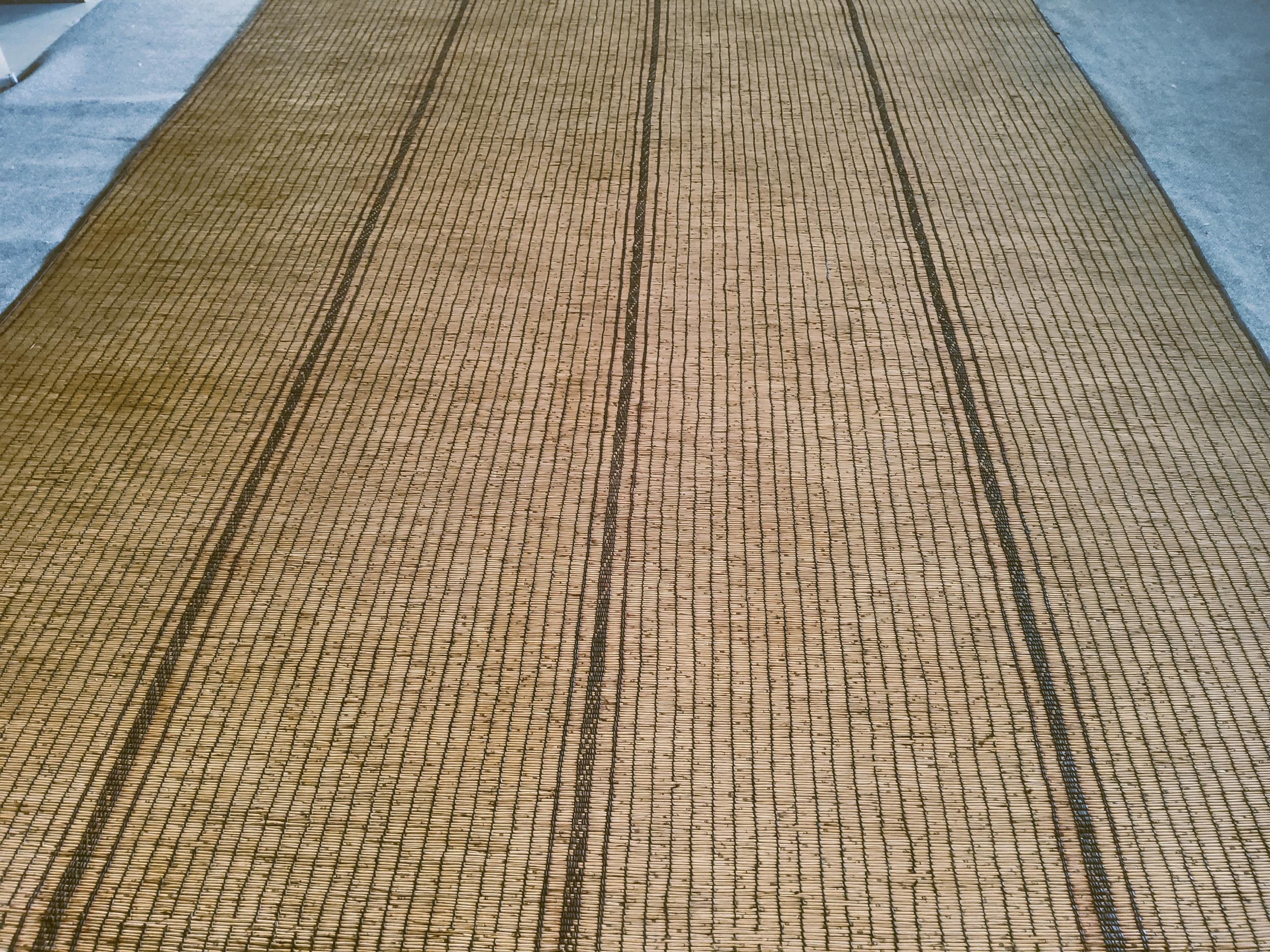Mauritanian Tuareg Brown Berber Vintage Handmade Wood and Natural Leather Rug For Sale