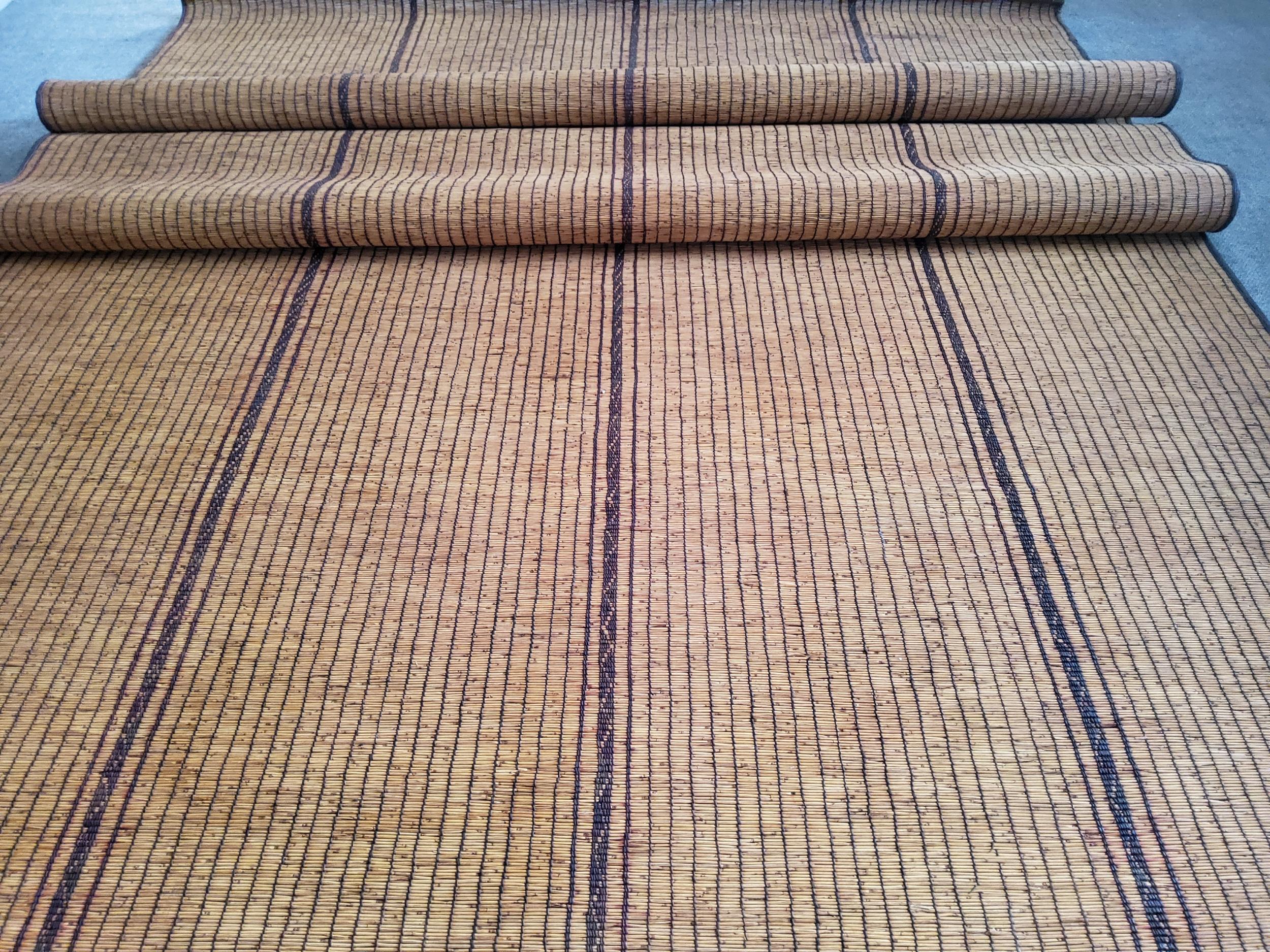 Tuareg Brown Berber Vintage Handmade Wood and Natural Leather Rug For Sale 2