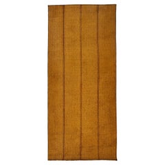Alfombra Tuareg Vintage Bereber Marrón de Madera y Cuero Natural
