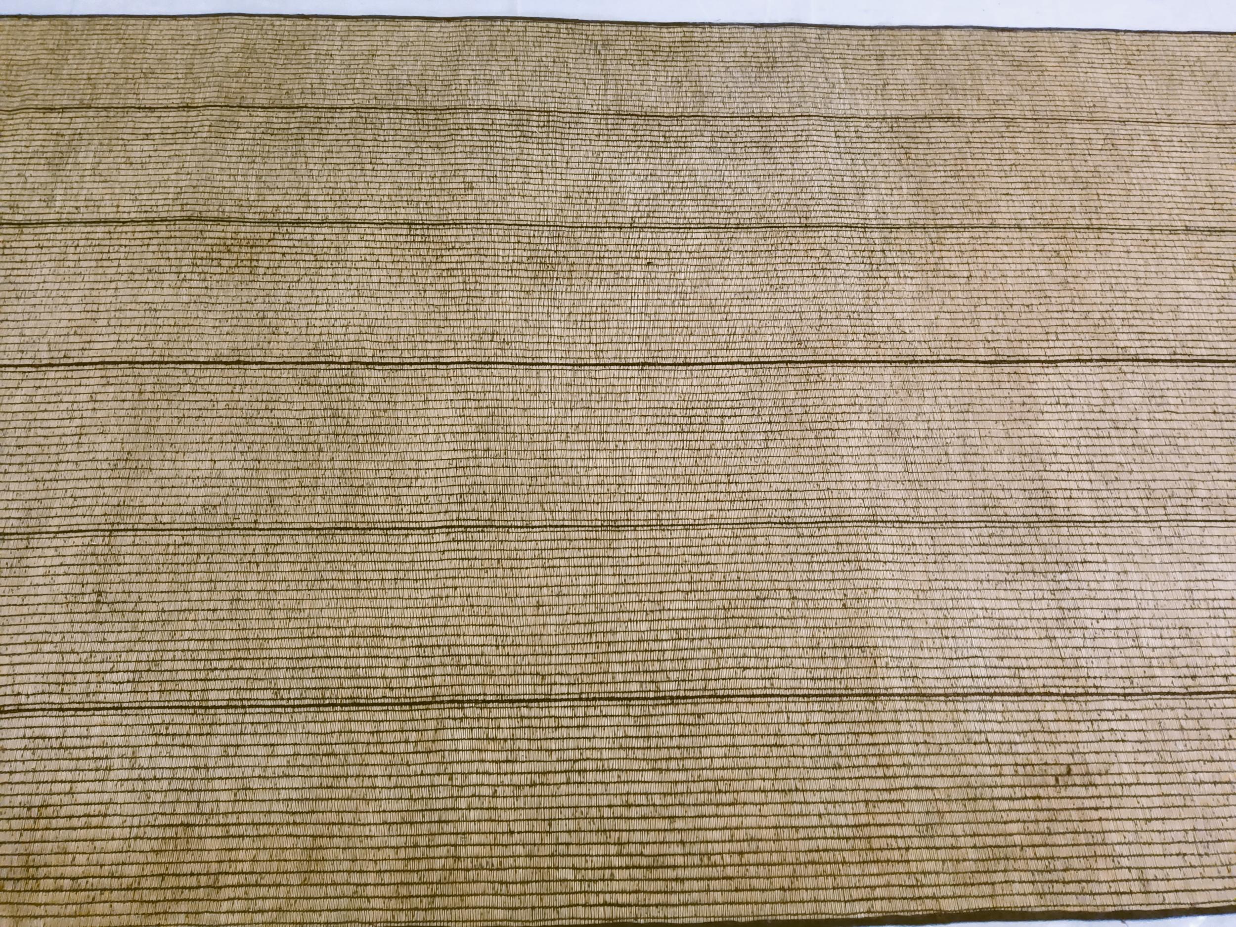 Hand-Knotted Mauritanian Tuareg Carpet  Berber Vintage Brown Leather and Wood Naturals For Sale