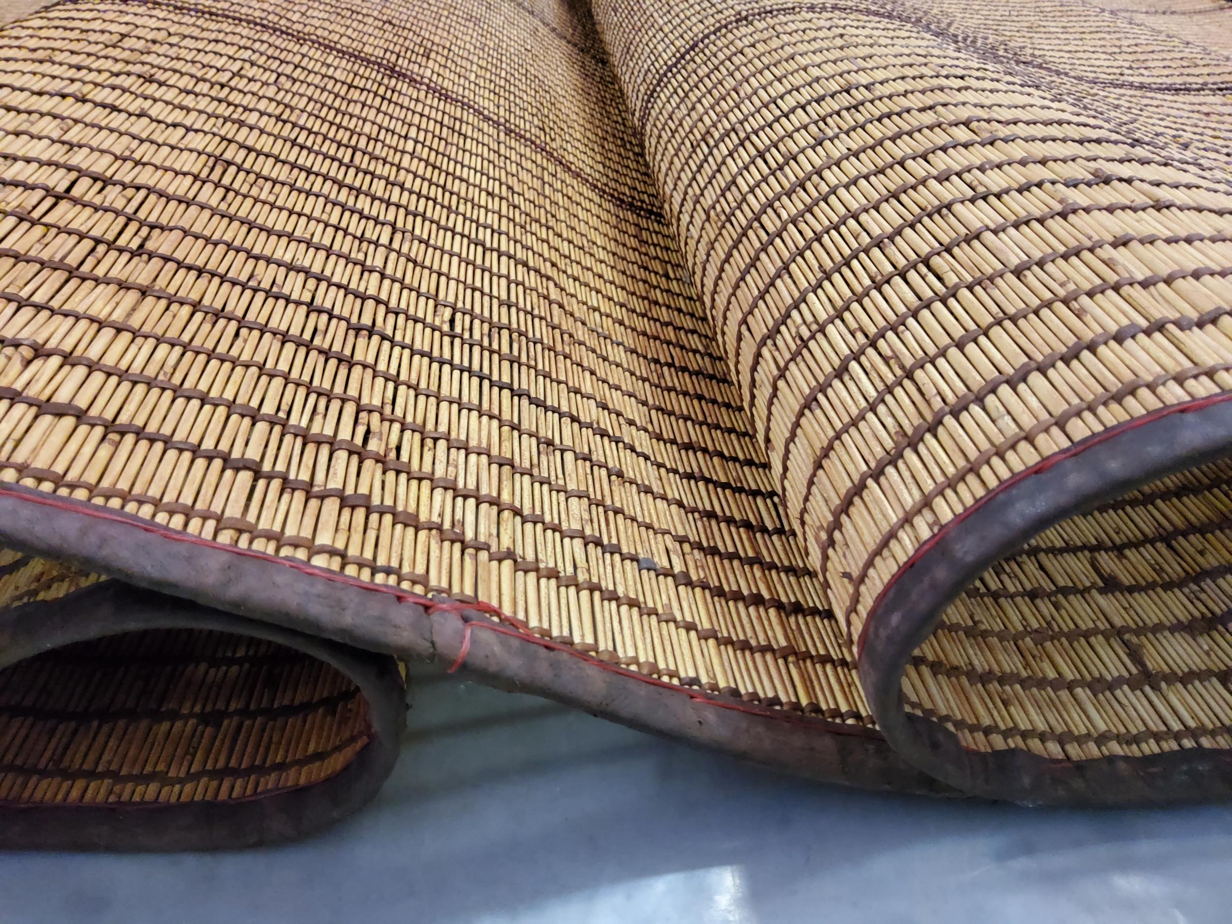 Mauritanian Tuareg Carpet  Berber Vintage Brown Leather and Wood Naturals For Sale 2