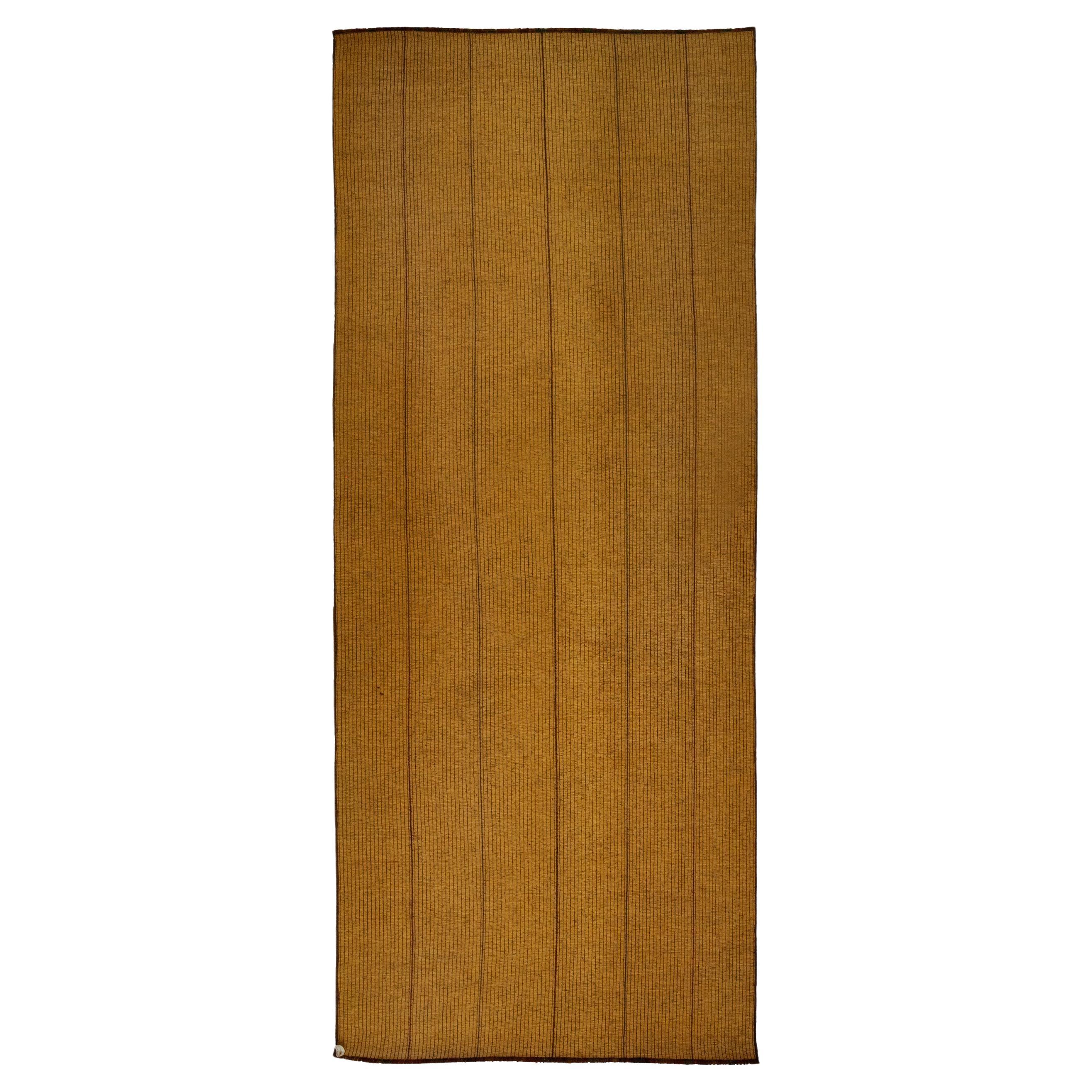 Mauritanian Tuareg Carpet  Berber Vintage Brown Leather and Wood Naturals For Sale