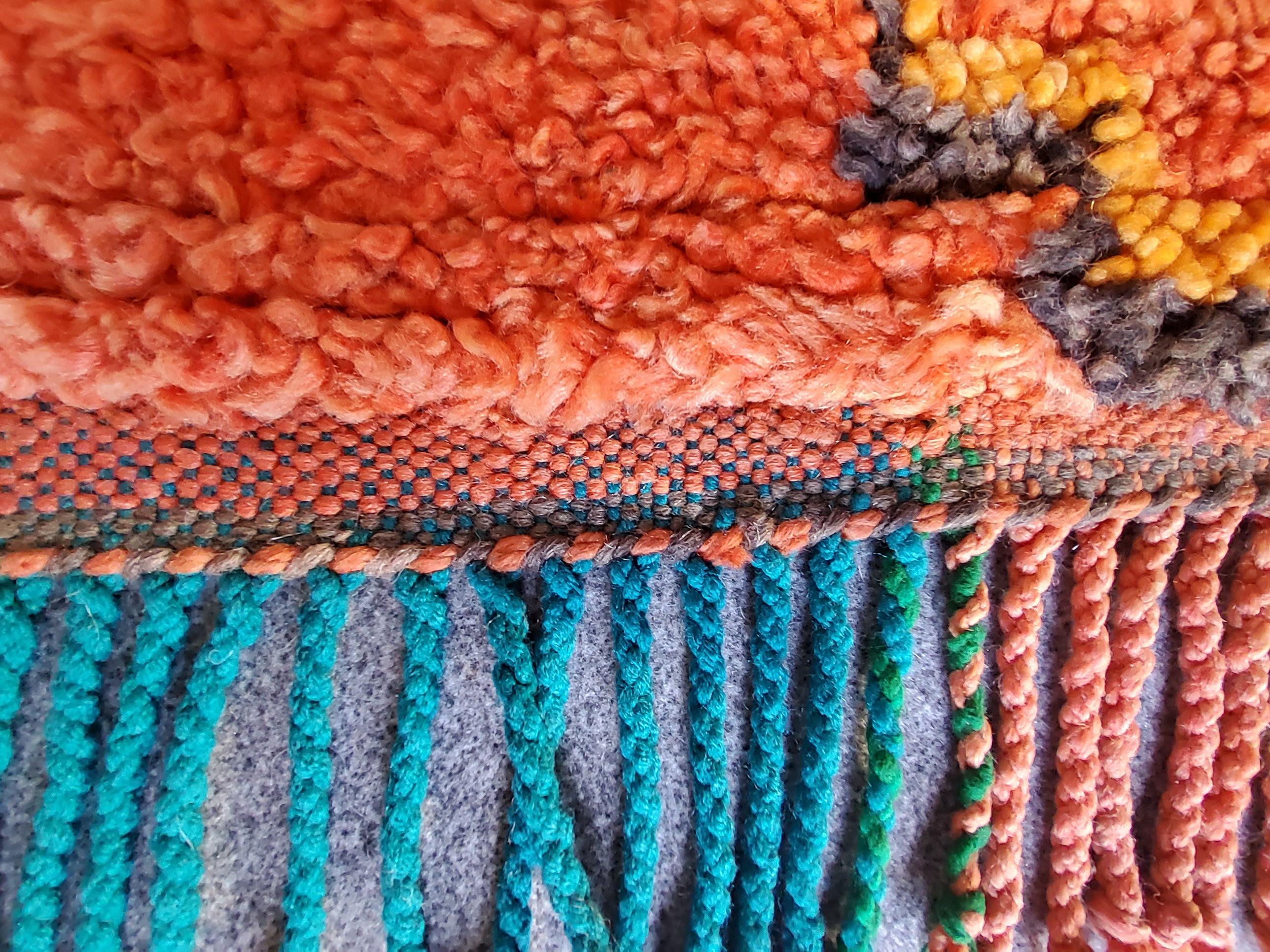 Tapetto Talsent Berbero Marocco Vintage manufatto in lana Multicolore naturale in vendita 1