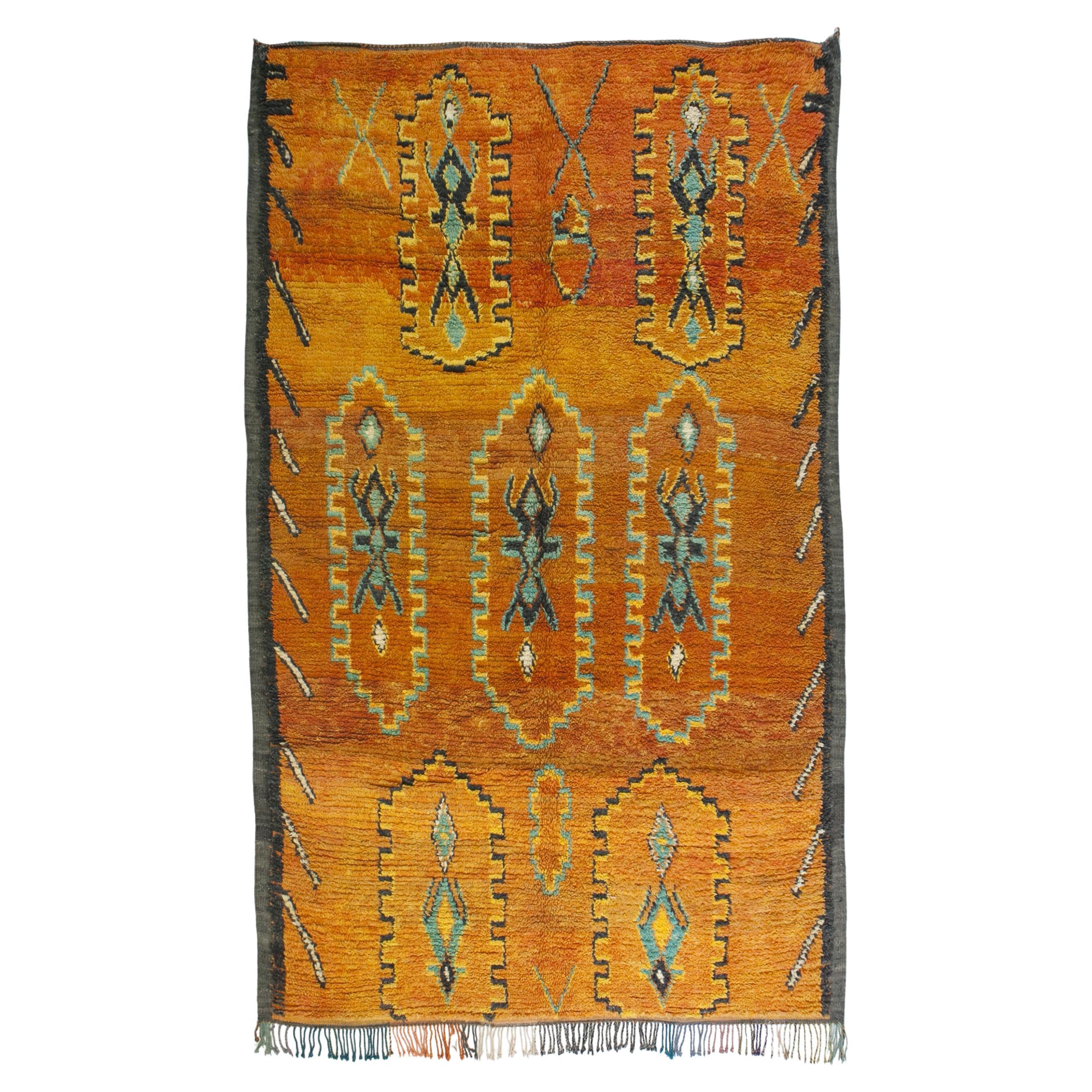 Tapetto Talsent Berbero Marocco Vintage manufatto in lana Multicolore naturale in vendita