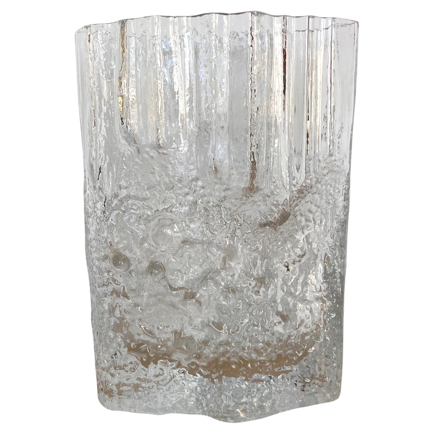 Tapio Wirkalla per Iitalla Vaso moderno finlandese in vetro cristallo Pinus Pine 1970s in vendita