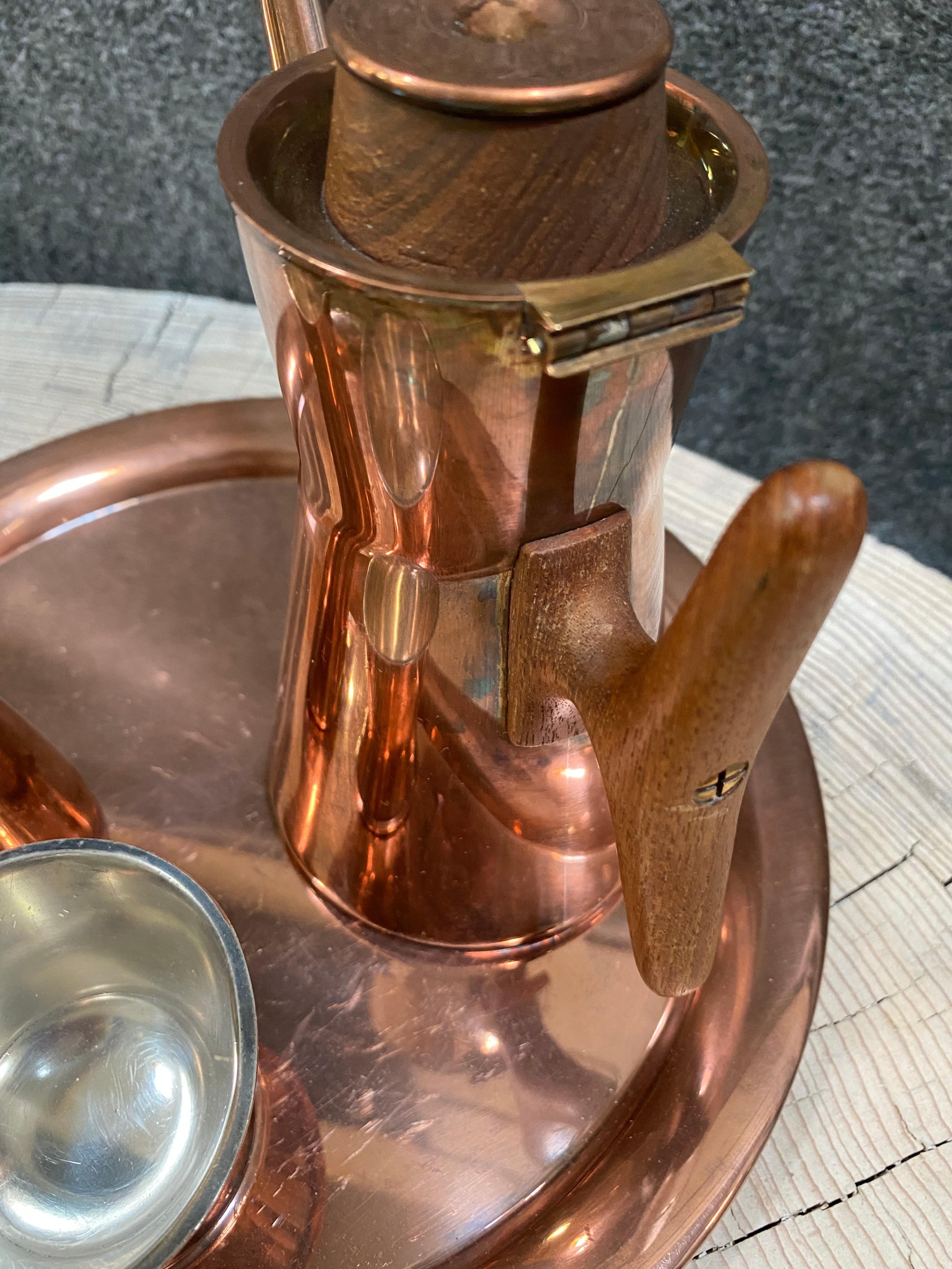 Tapio Wirkkala 2 Coffee Sets Copper and Silver Total 8 items For Sale 4