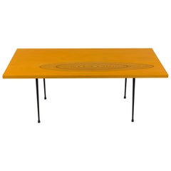 Tapio Wirkkala #9011 Birch and Inlaid Teak Coffee Table for Asko, Finland 1958