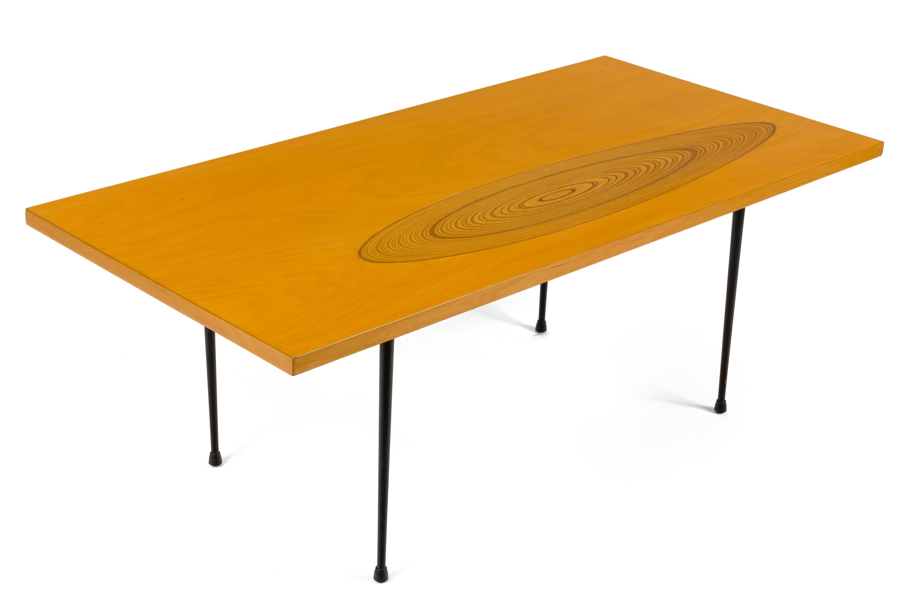 A remarkably distinctive table because of the absolutely beautiful inlaid technique Wirkkala is known for.