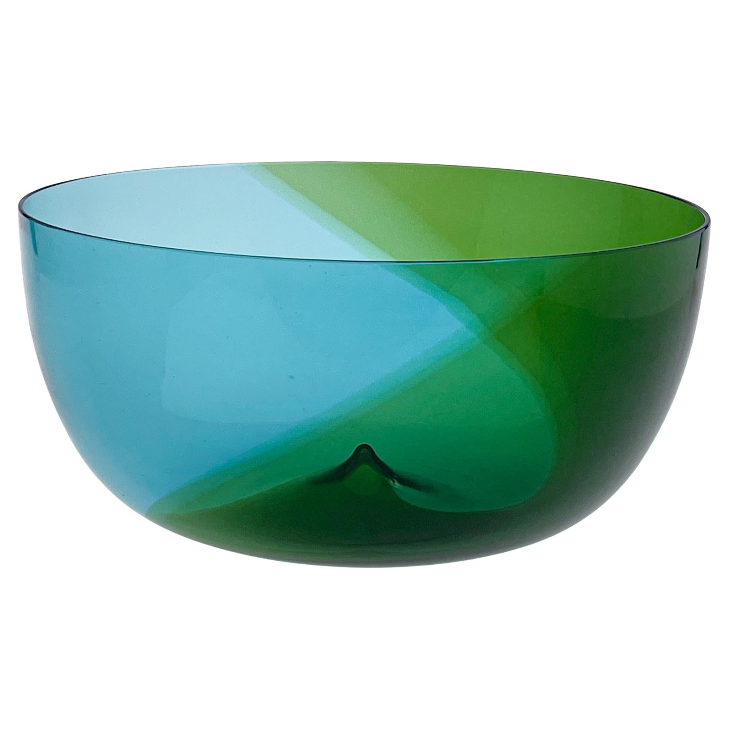 Murano Tapio Wirkkala Art Glass bowl "Coreano" green turquoise handblown Venini