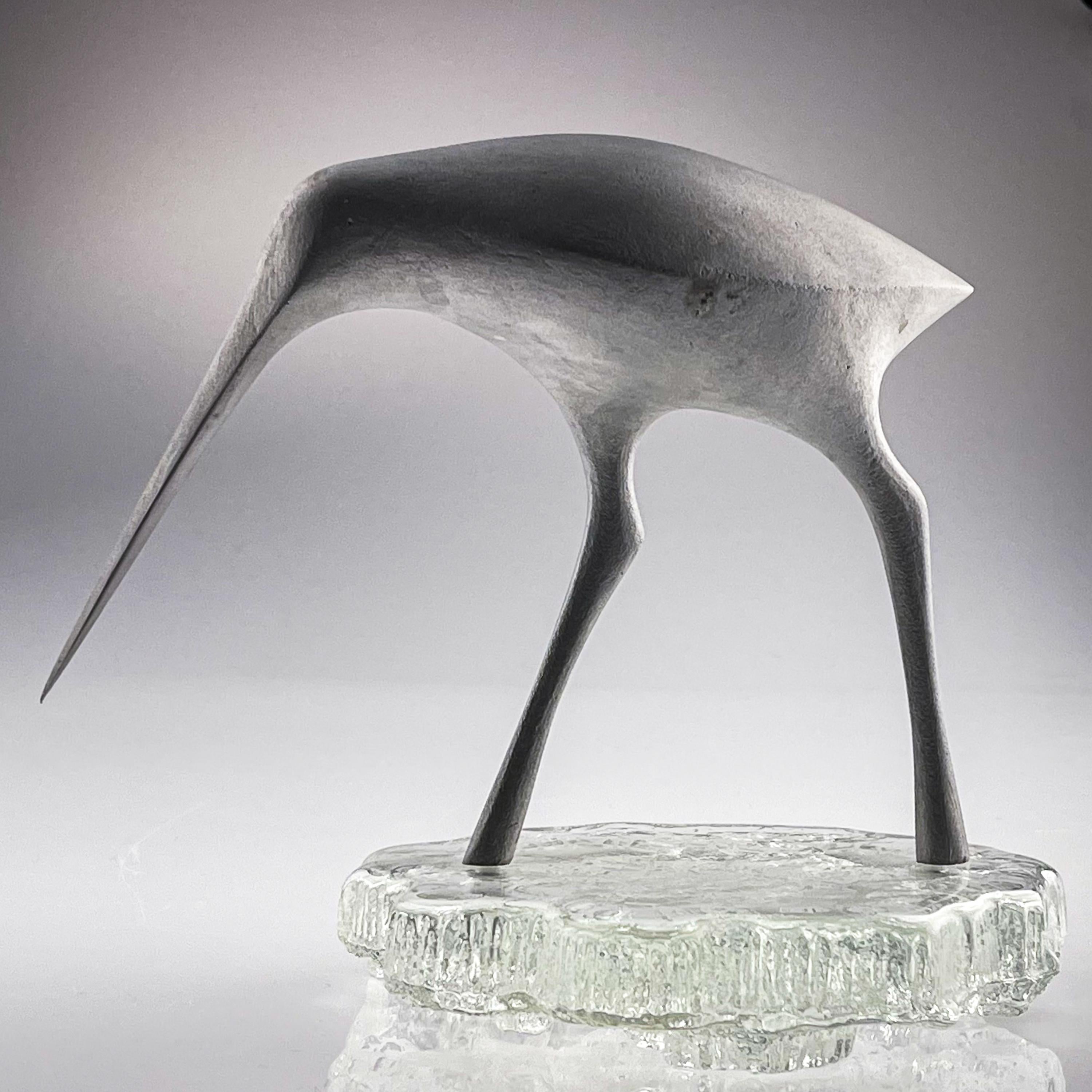 Late 20th Century Tapio Wirkkala, Birdsculpture on Glass Stand, Model TW 513, Kultakeskus ca. 1975