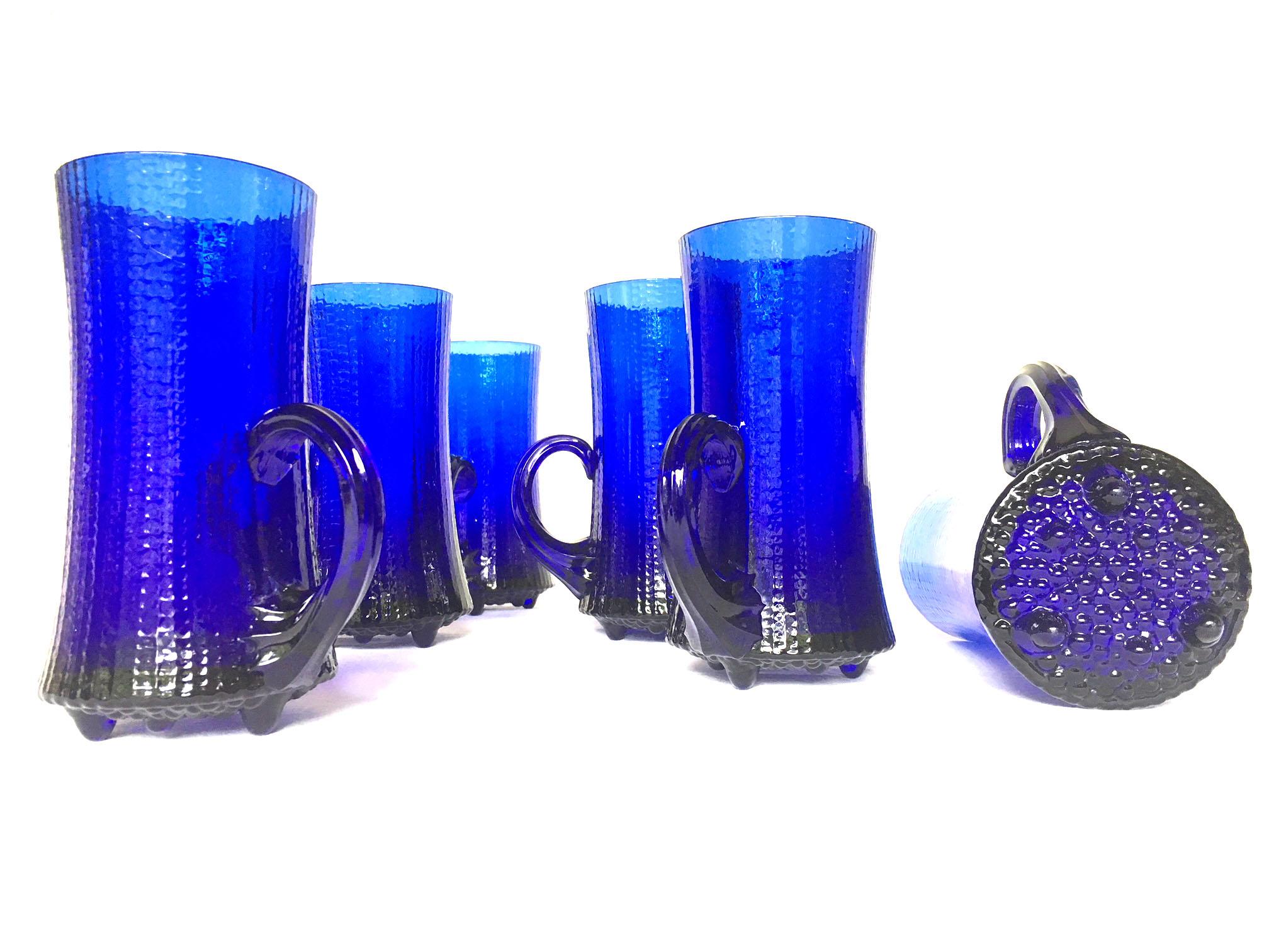 Mid-Century Modern Tapio Wirkkala - Blue Cobalt - Ultima Thule set of 6 Mugs - 1968 For Sale