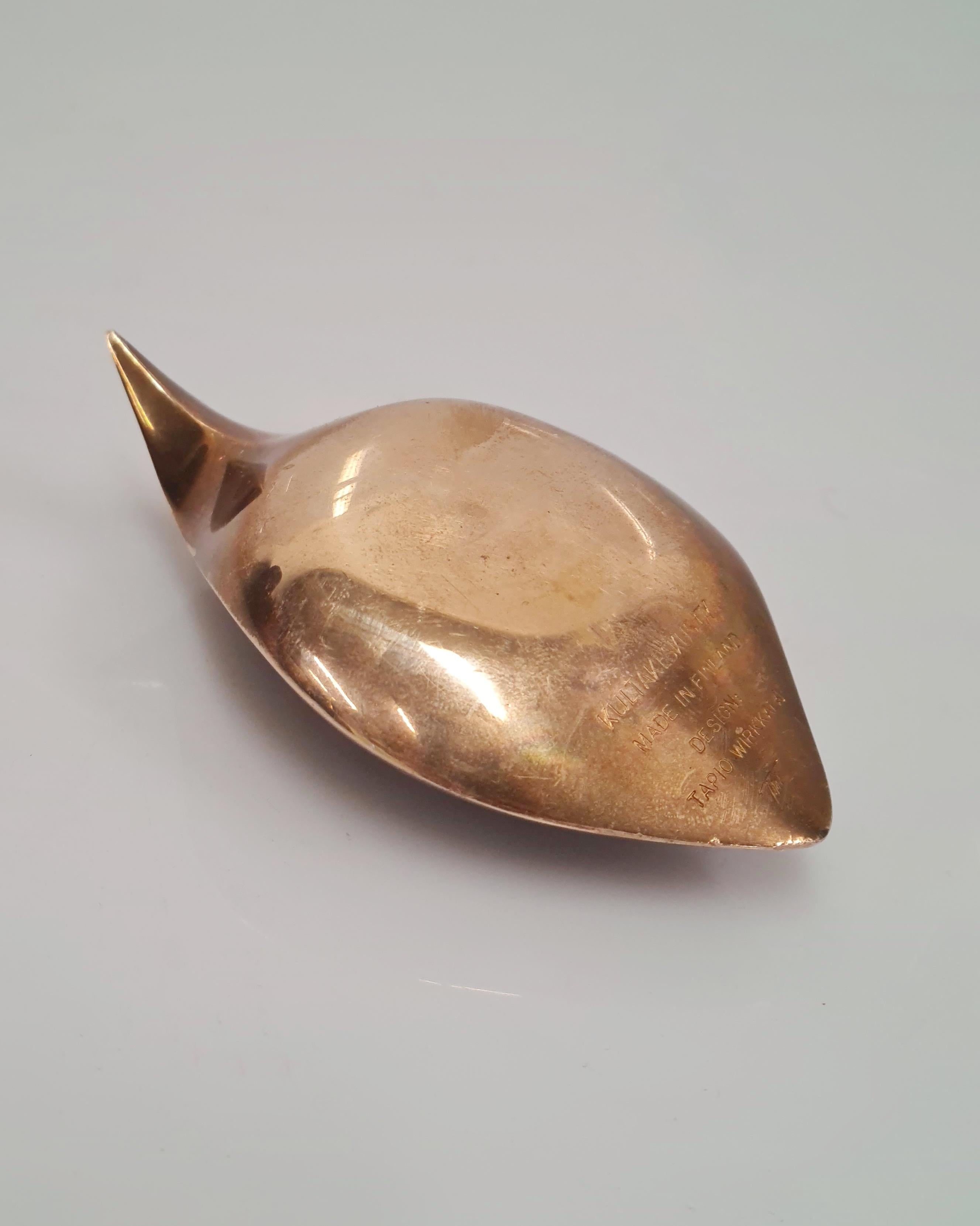 Late 20th Century Tapio Wirkkala, Brass Bird Sculpture for Kultakeskus Hämeenlinna Finland, 1970s For Sale