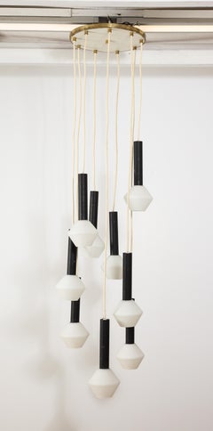 Tapio Wirkkala Opaline & Brass Ceiling Fixture, Sweden 1960's
