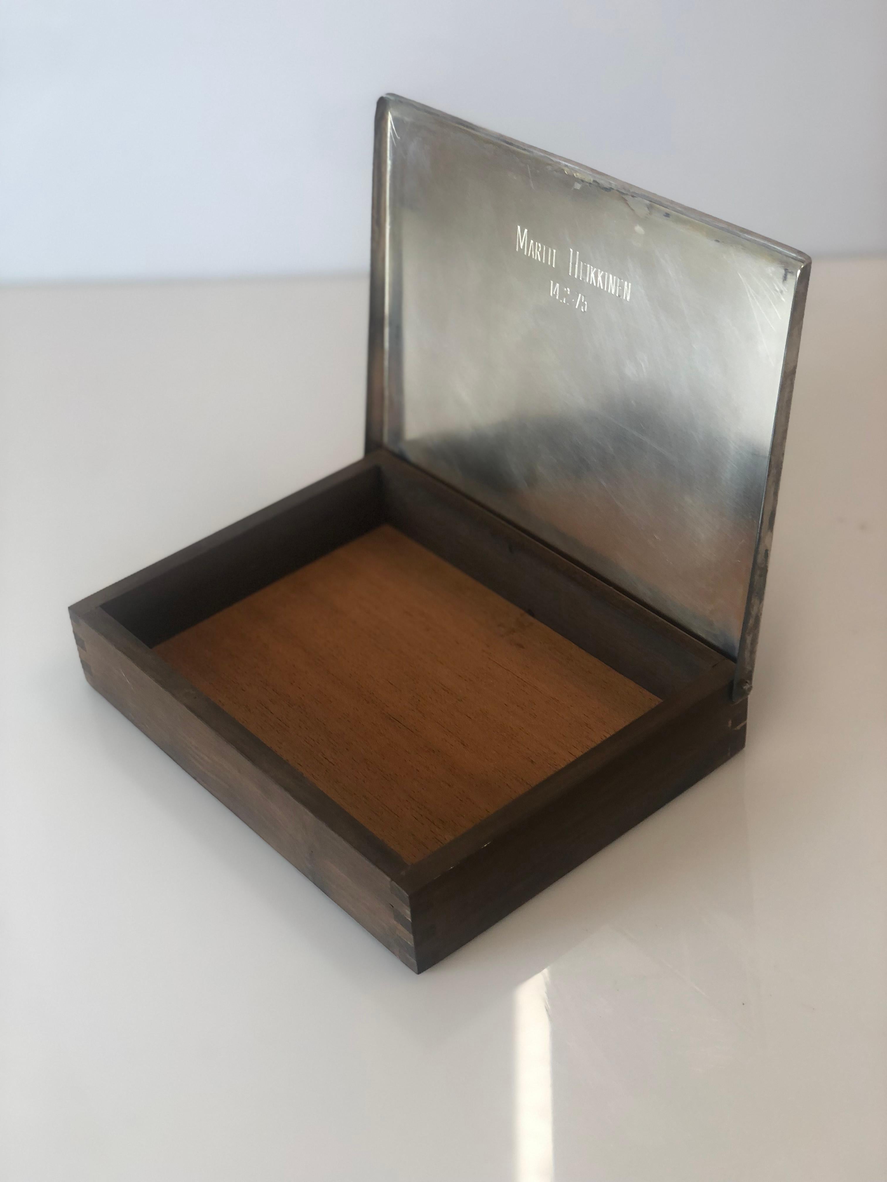 Mid-Century Modern Tapio Wirkkala Cigar Box In Silver, 1950s For Sale