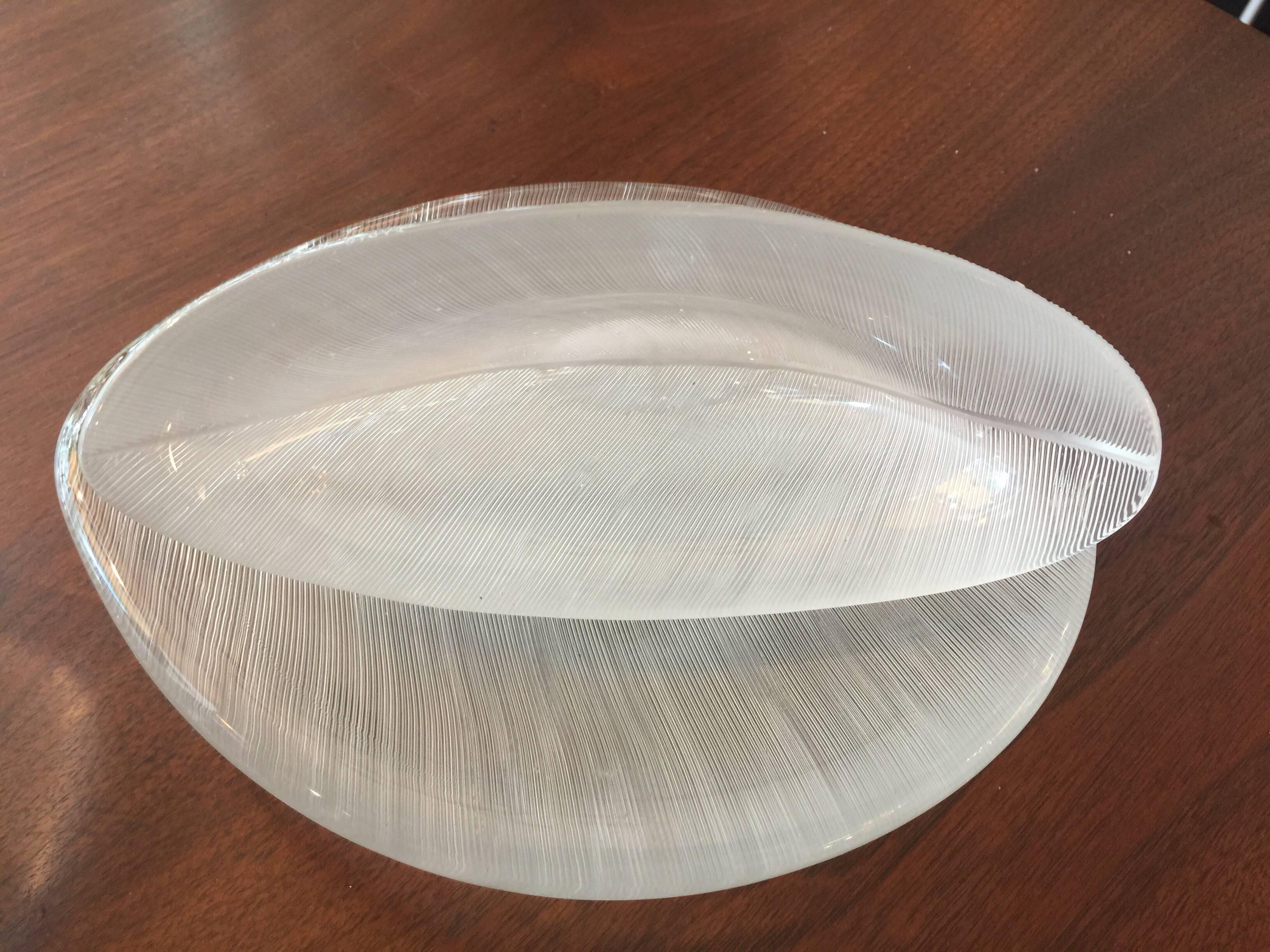 Tapio Wirkkala Line Cut Leaf Art Glass Objects/Bowls, Signed For Sale 2