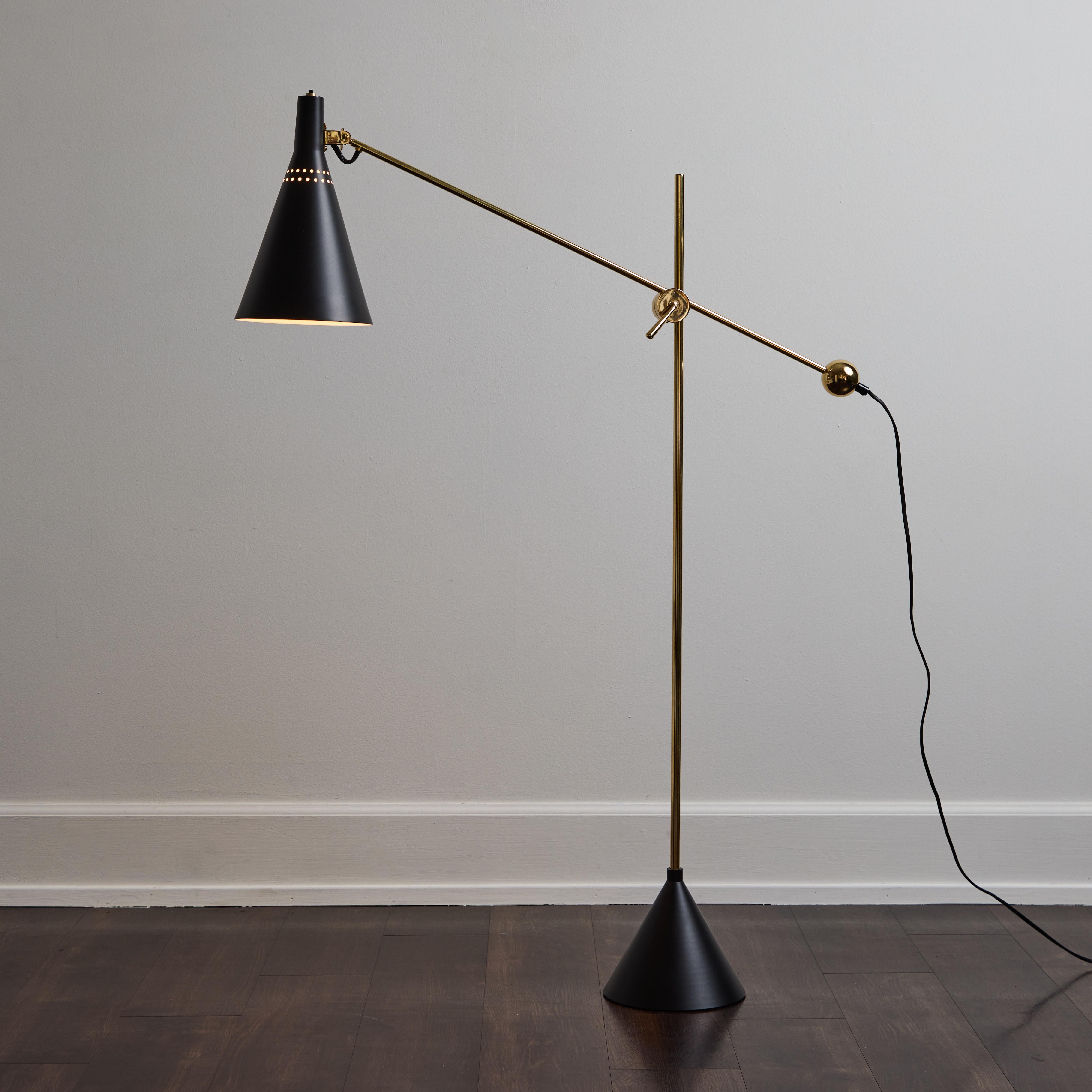 Tapio Wirkkala 'Crane' Articulating Floor Lamp in Black for Innolux Oy For Sale 5