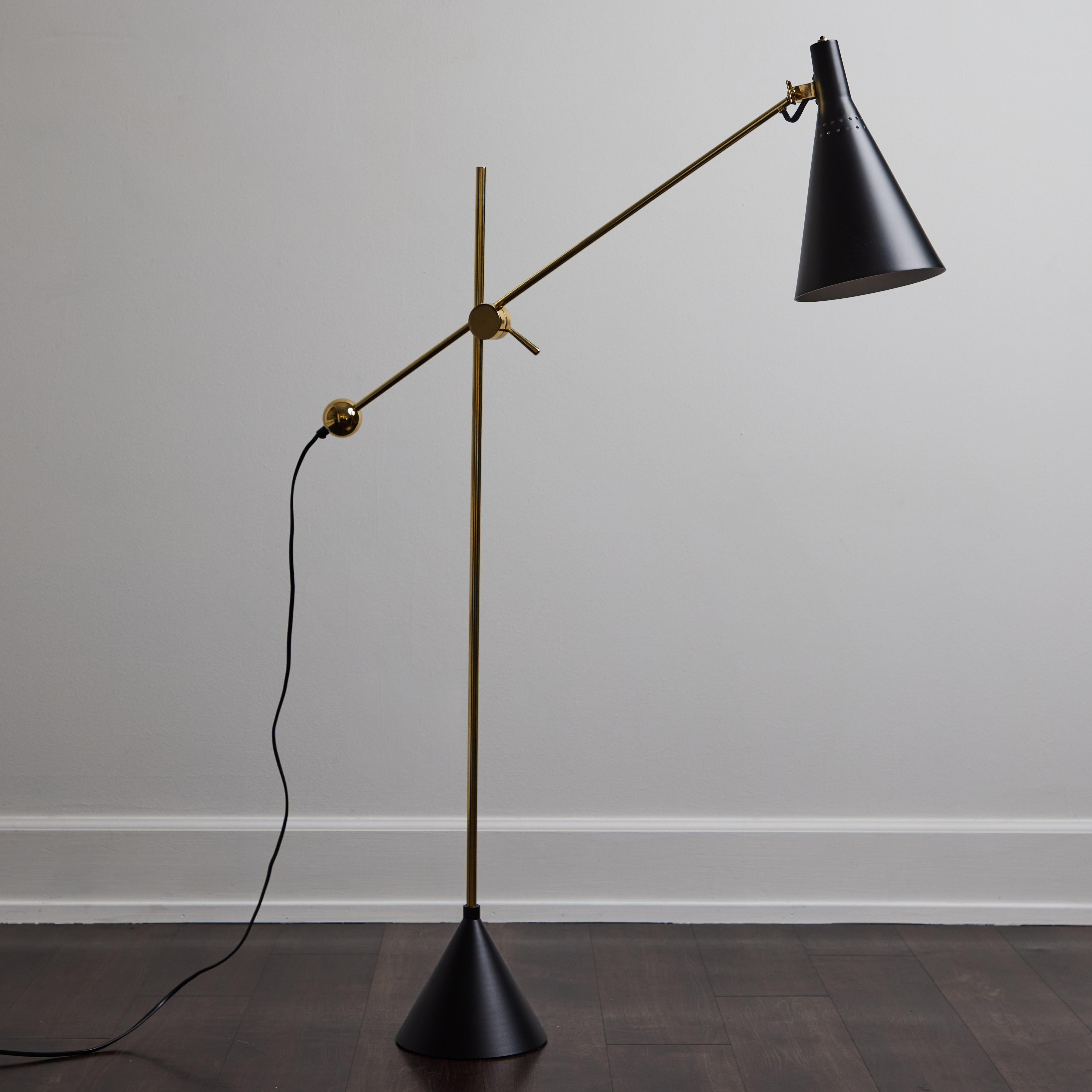 Tapio Wirkkala 'Crane' Articulating Floor Lamp in Black for Innolux Oy For Sale 8