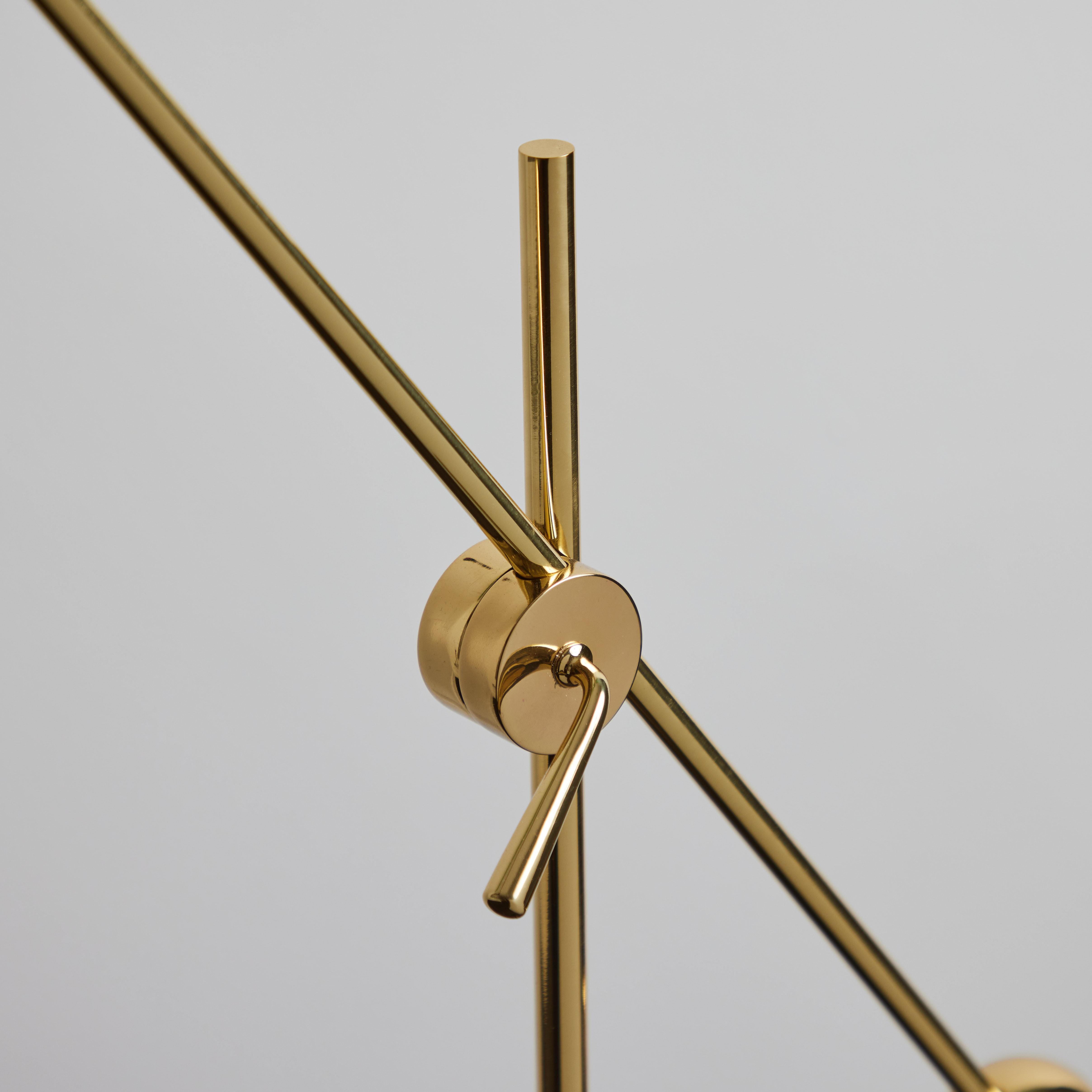 Brass Tapio Wirkkala 'Crane' Articulating Floor Lamp in Black for Innolux Oy For Sale