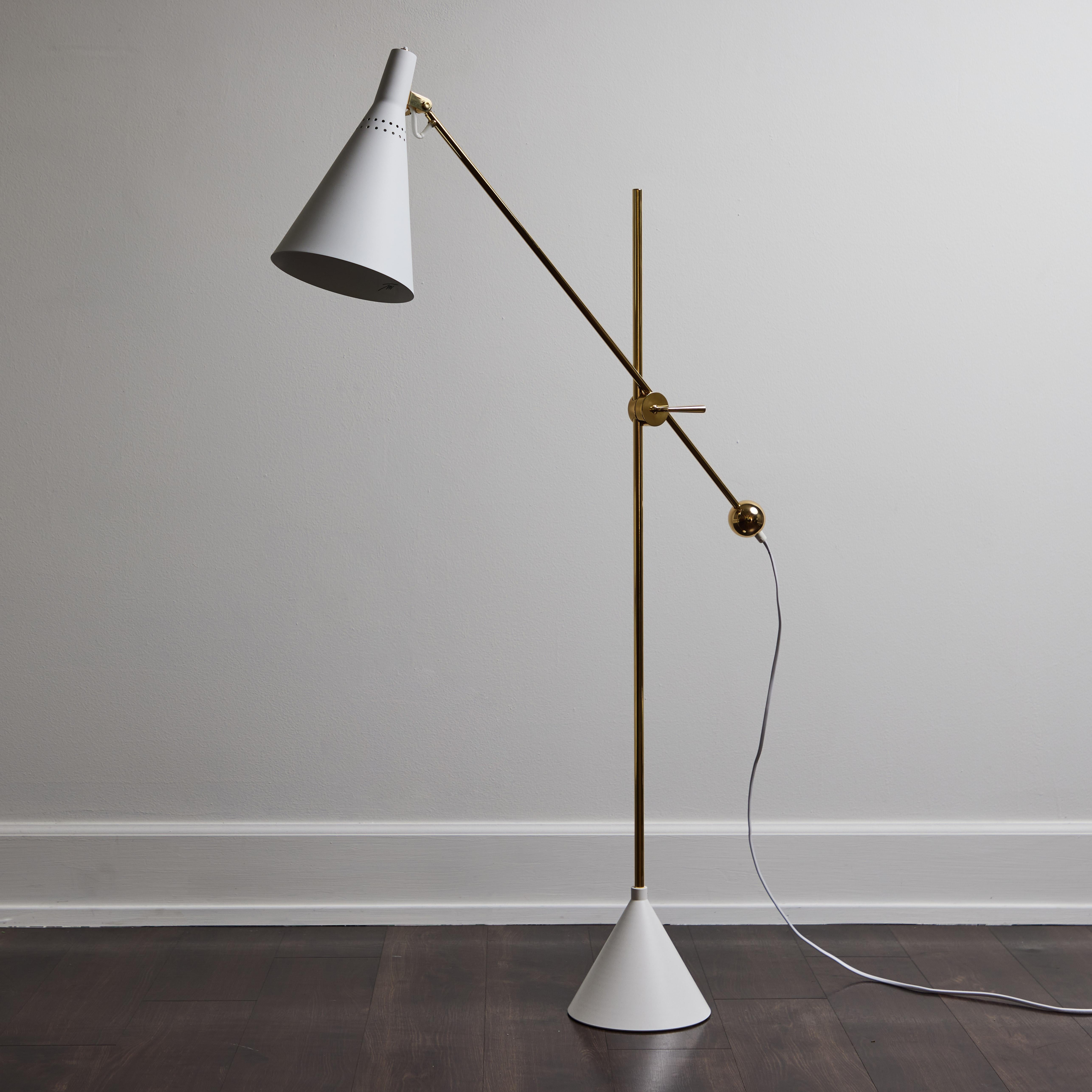 Tapio Wirkkala 'Crane' Articulating Floor Lamp in White for Innolux Oy For Sale 9