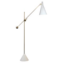 Tapio Wirkkala 'Crane' Articulating Floor Lamp in White for Innolux Oy