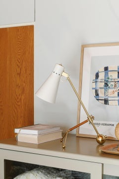 Tapio Wirkkala 'Crane' Articulating Table Lamp in White for Innolux Oy