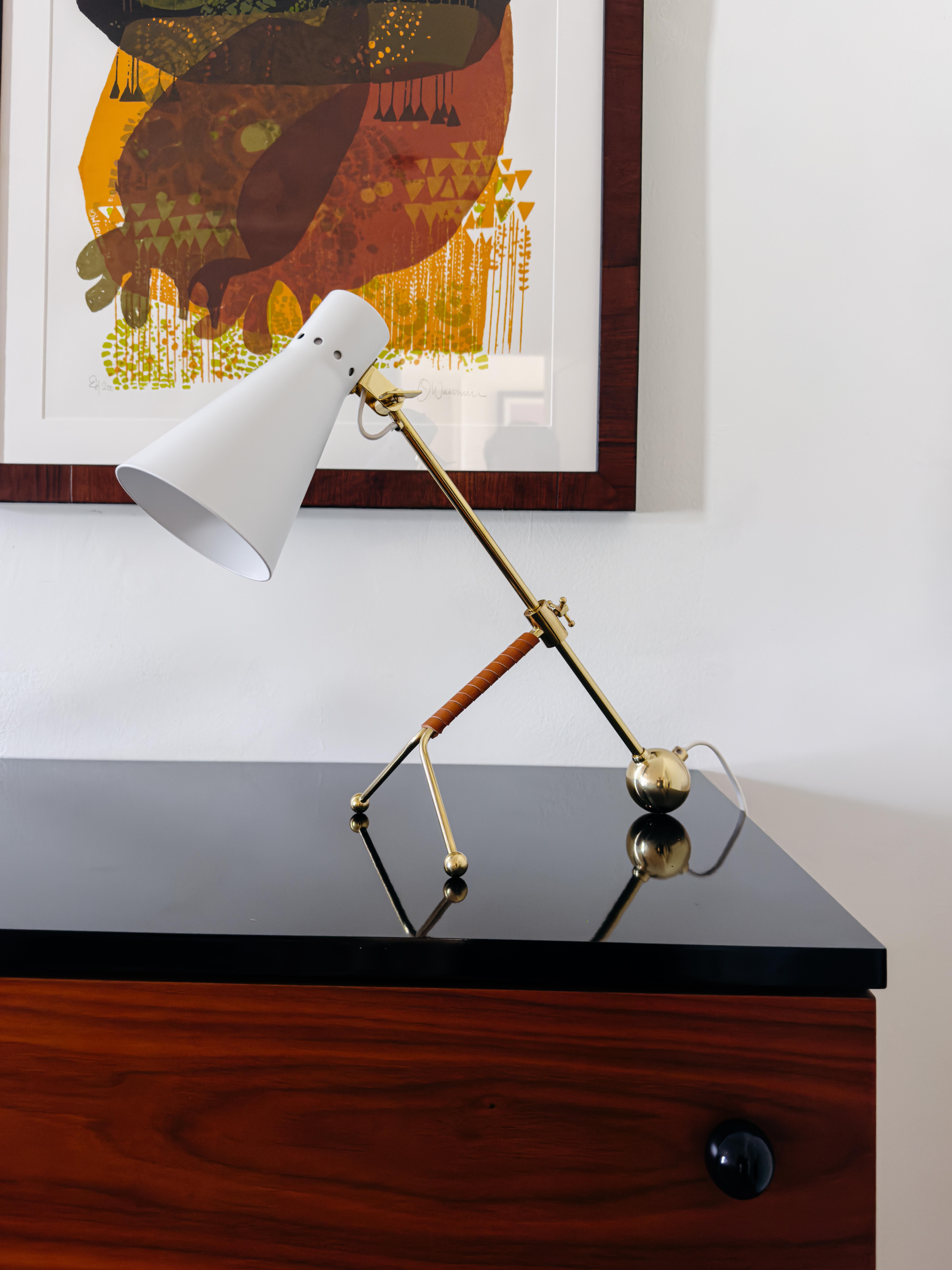 Aluminium Tapio Wirkkala 'Crane' lampe à poser articulée en blanc pour Innolux Oy en vente