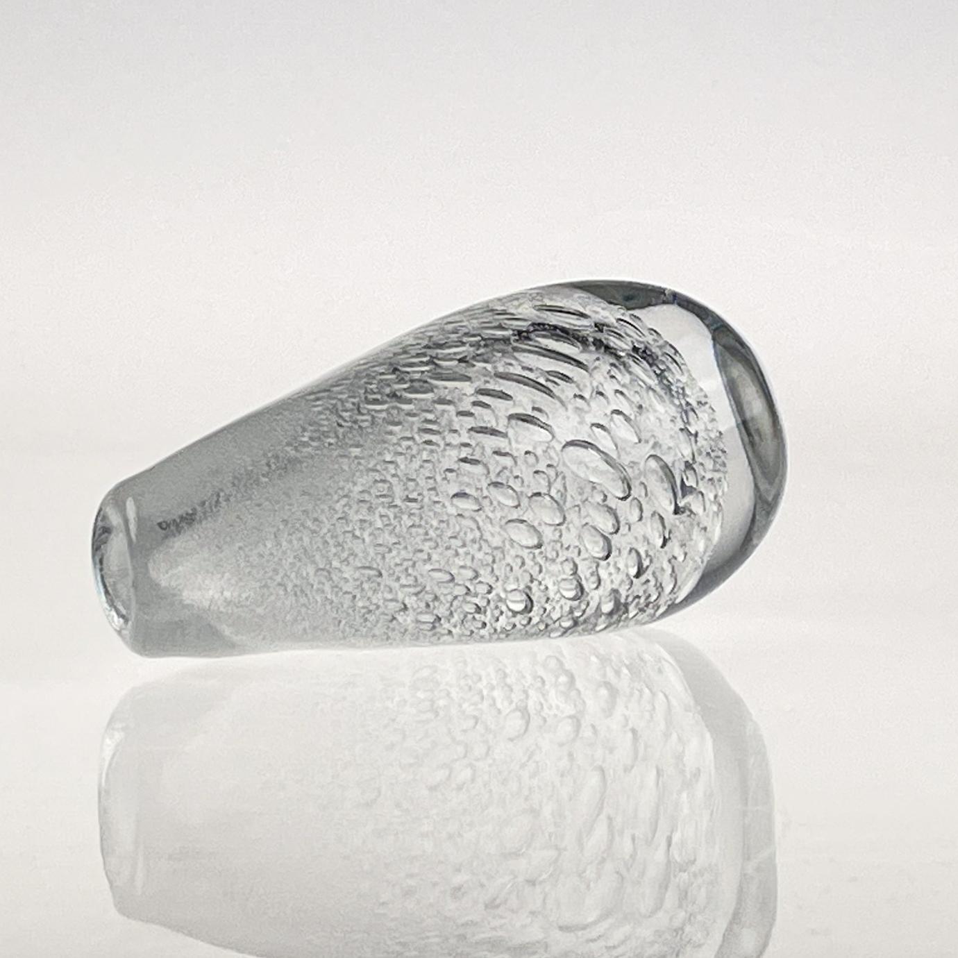 Scandinavian Modern Tapio Wirkkala Crystal Glass Art Vase Handblown Iittala 5