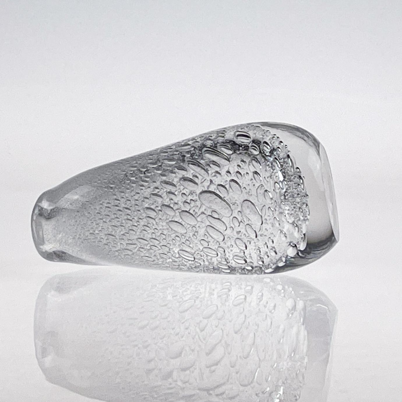 Scandinavian Modern Tapio Wirkkala Crystal Glass Art Vase Handblown Iittala 6