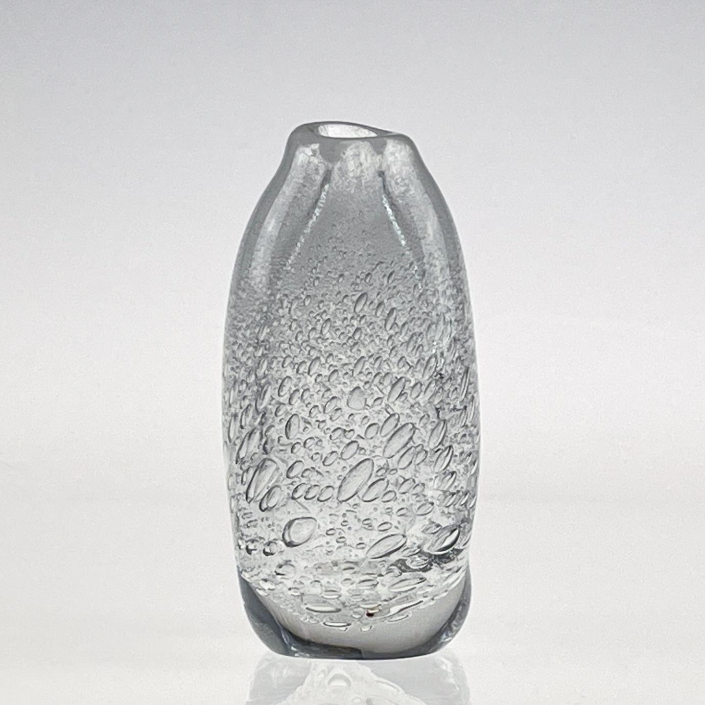 Finnish Scandinavian Modern Tapio Wirkkala Crystal Glass Art Vase Handblown Iittala