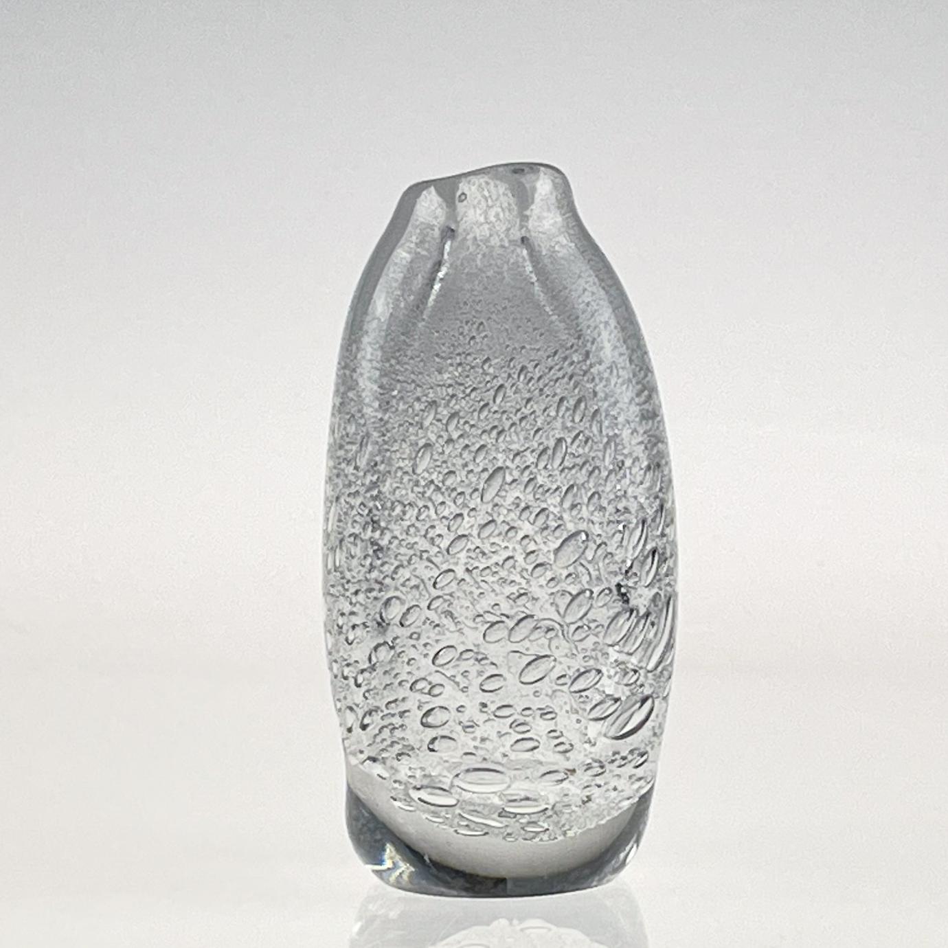 Mid-20th Century Scandinavian Modern Tapio Wirkkala Crystal Glass Art Vase Handblown Iittala