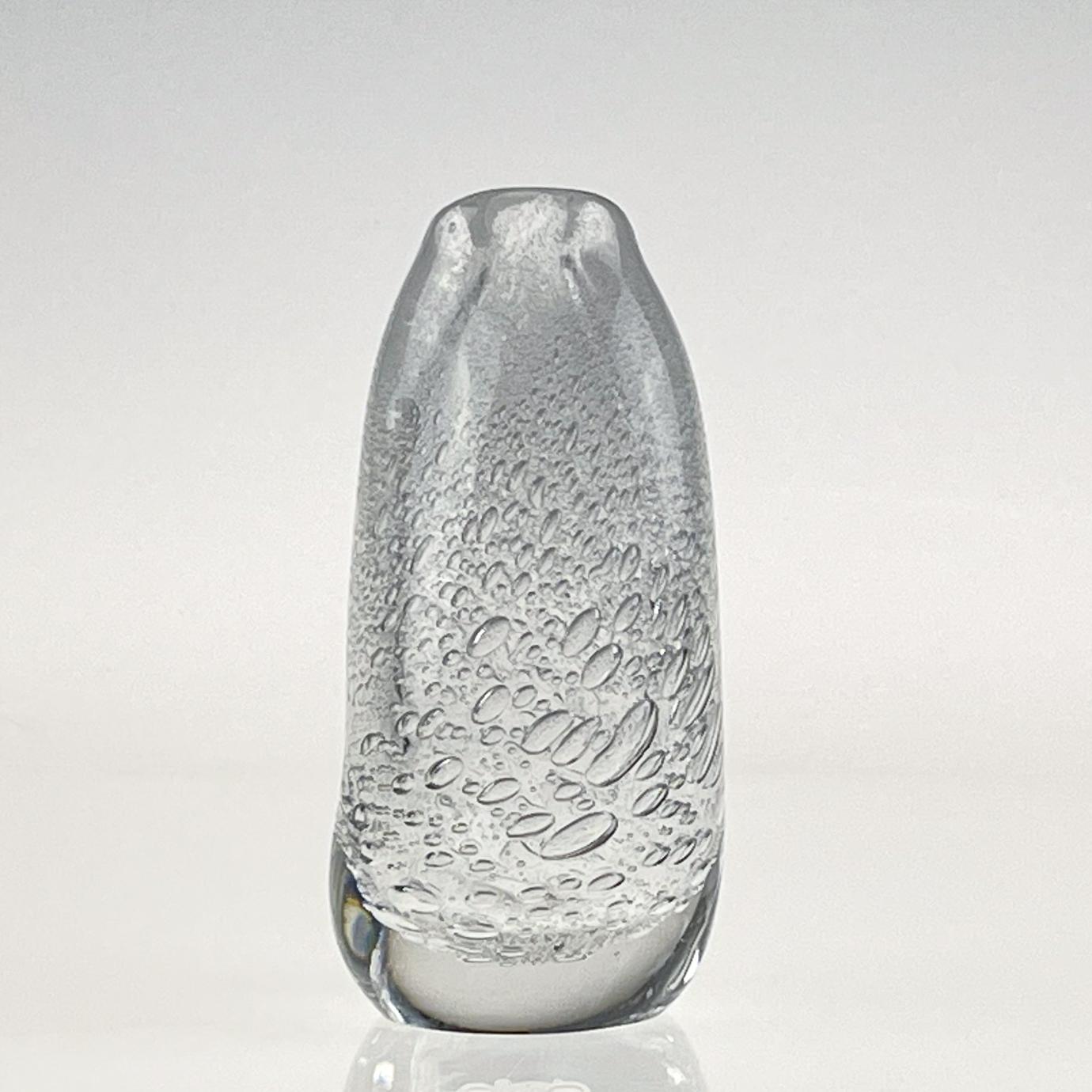 Scandinavian Modern Tapio Wirkkala Crystal Glass Art Vase Handblown Iittala 1