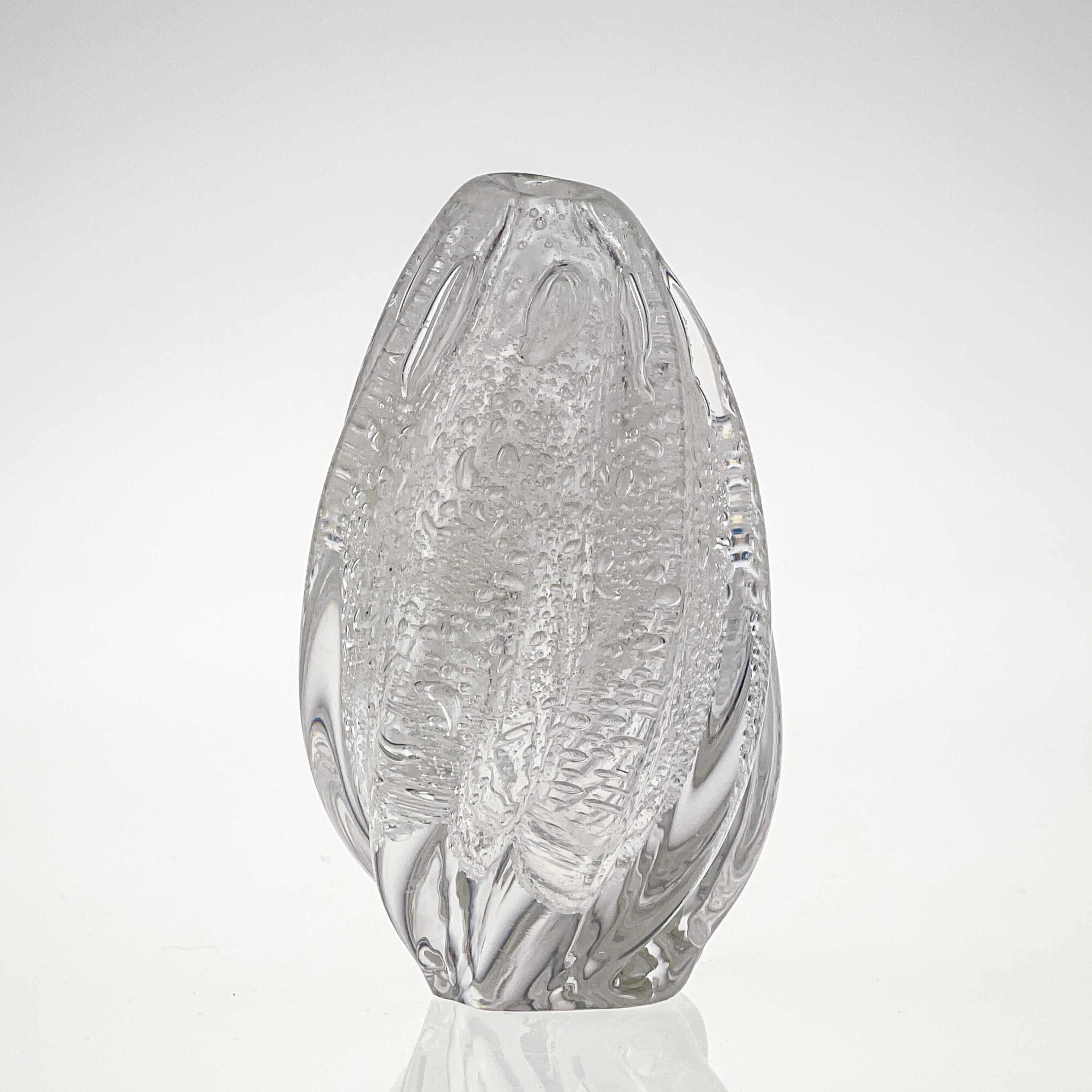 Finnish Scandinavian Modern Tapio Wirkkala Crystal Glass Art Vase Handblown Iittala 1948