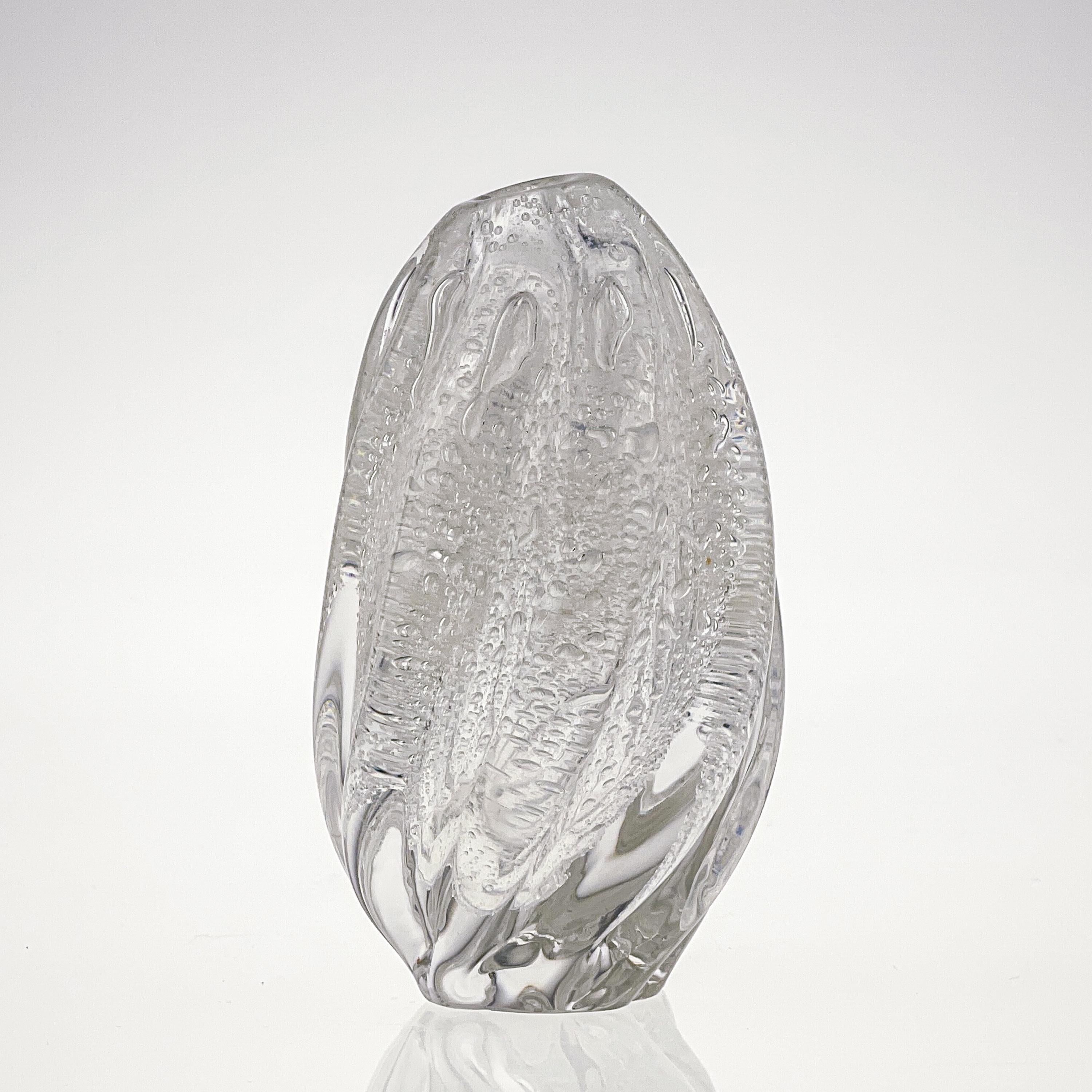 Scandinavian Modern Tapio Wirkkala Crystal Glass Art Vase Handblown Iittala 1948 In Good Condition In EL Waalre, NL